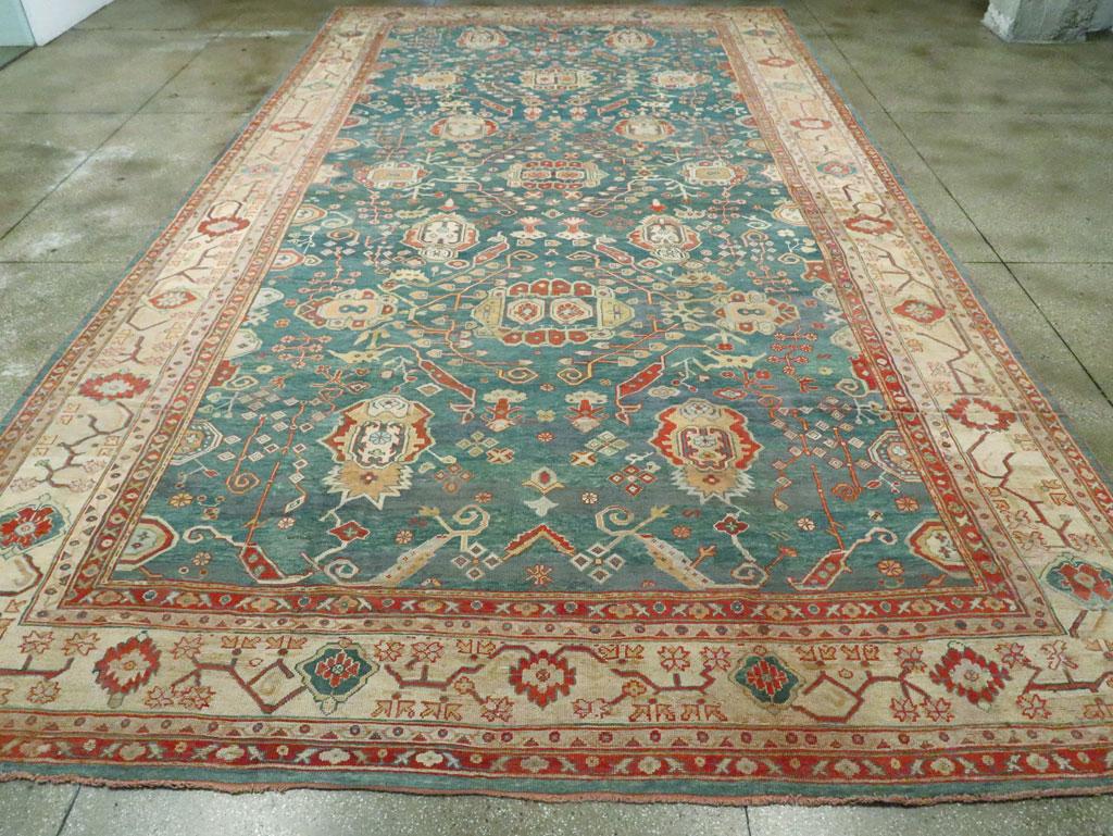 Early 20th Century Handmade Turkish Oushak Oversize Carpet In Good Condition In New York, NY