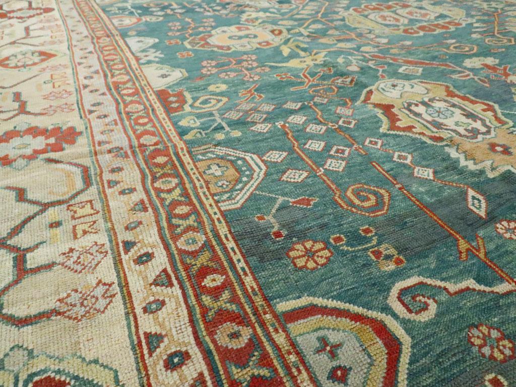 Wool Early 20th Century Handmade Turkish Oushak Oversize Carpet