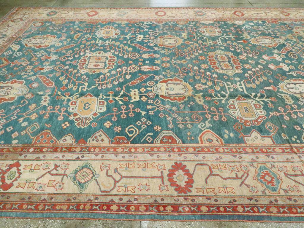 Early 20th Century Handmade Turkish Oushak Oversize Carpet 1