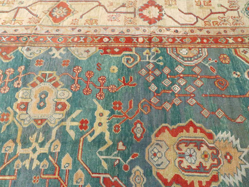 Early 20th Century Handmade Turkish Oushak Oversize Carpet 2