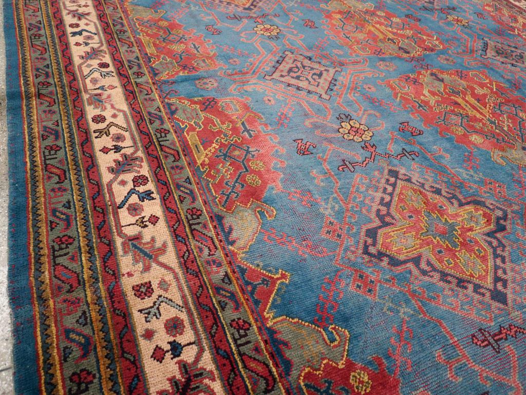 Hand-Knotted Early 20th Century Handmade Turkish Oushak Large Carpet For Sale