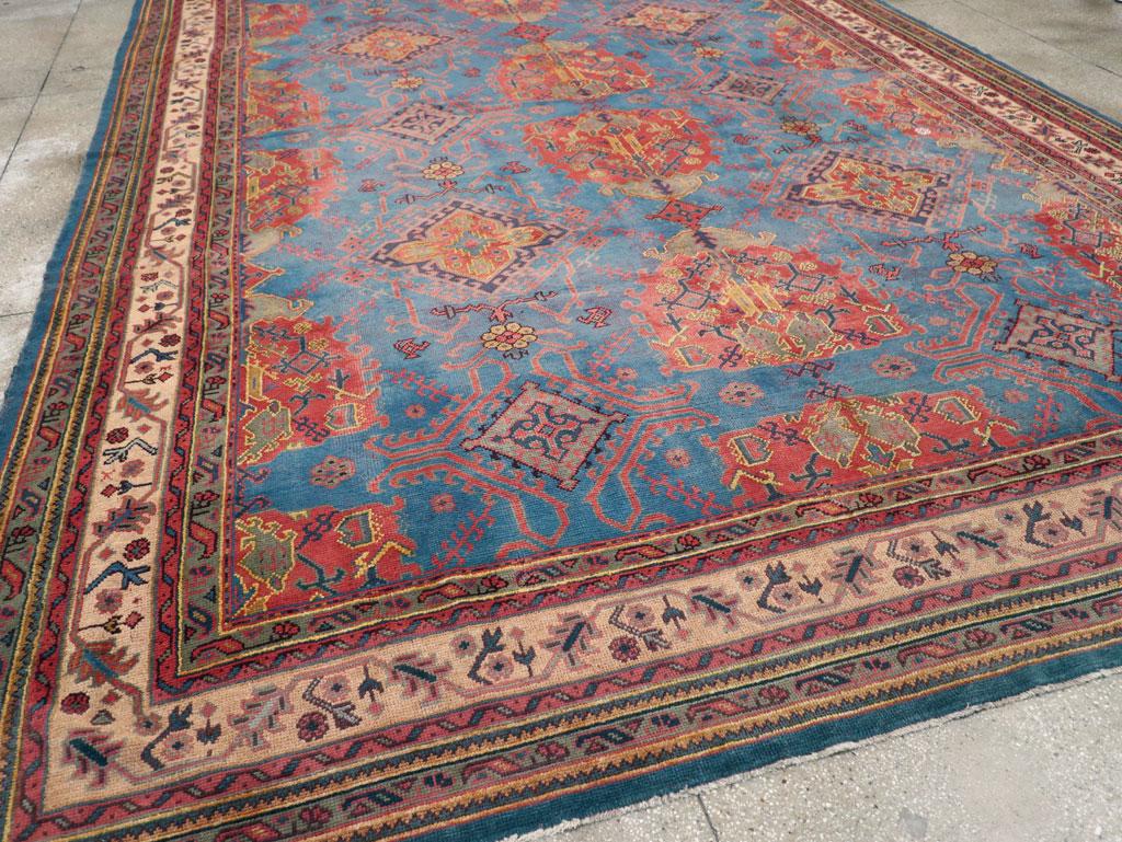 Early 20th Century Handmade Turkish Oushak Large Carpet For Sale 1