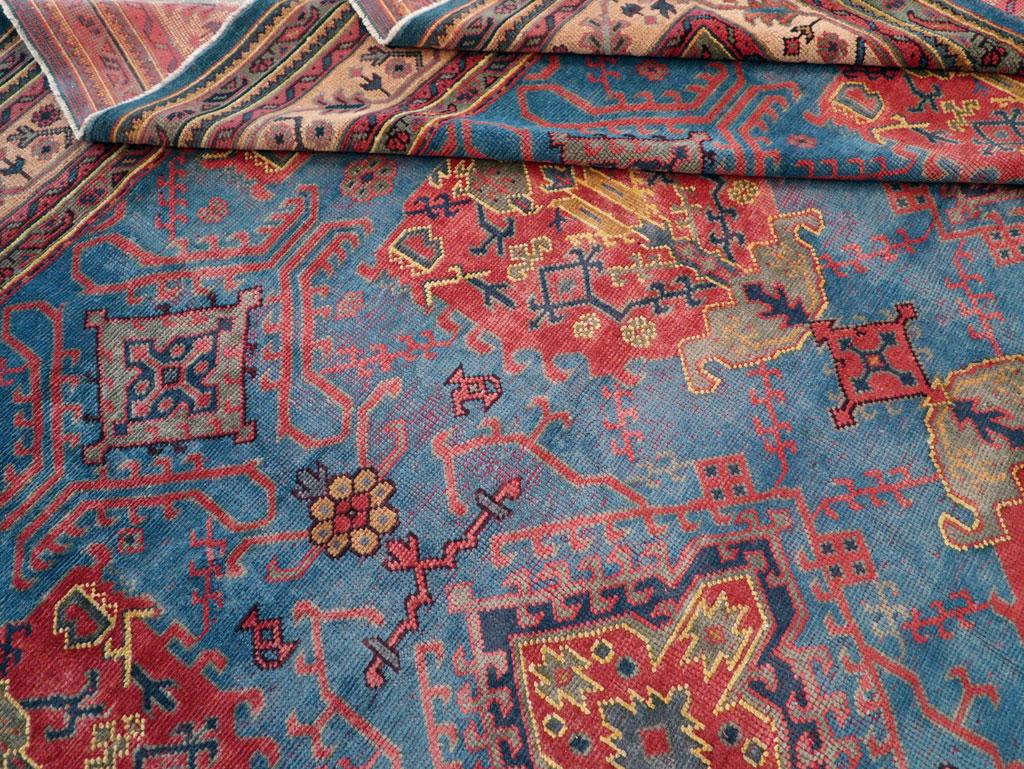 Early 20th Century Handmade Turkish Oushak Large Carpet For Sale 3