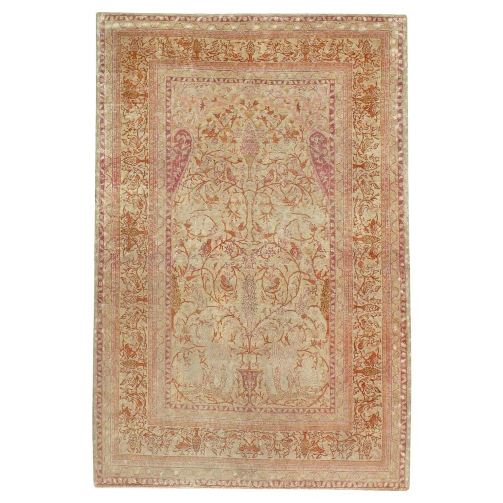 Early 20th Century Handmade Turkish Sivas Accent Rug For Sale