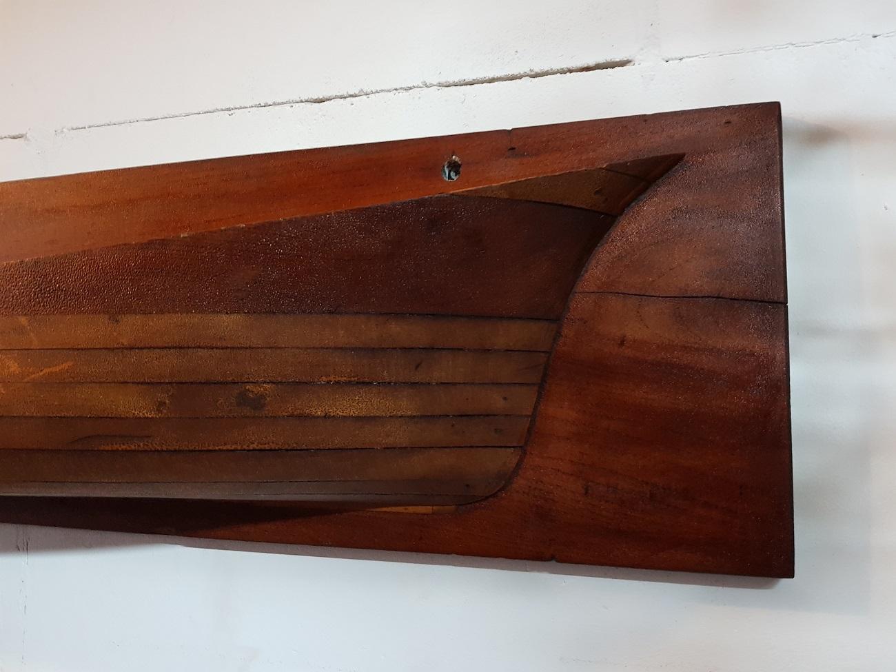 Early 20th Century Handmade Wooden Half Hull Model 
