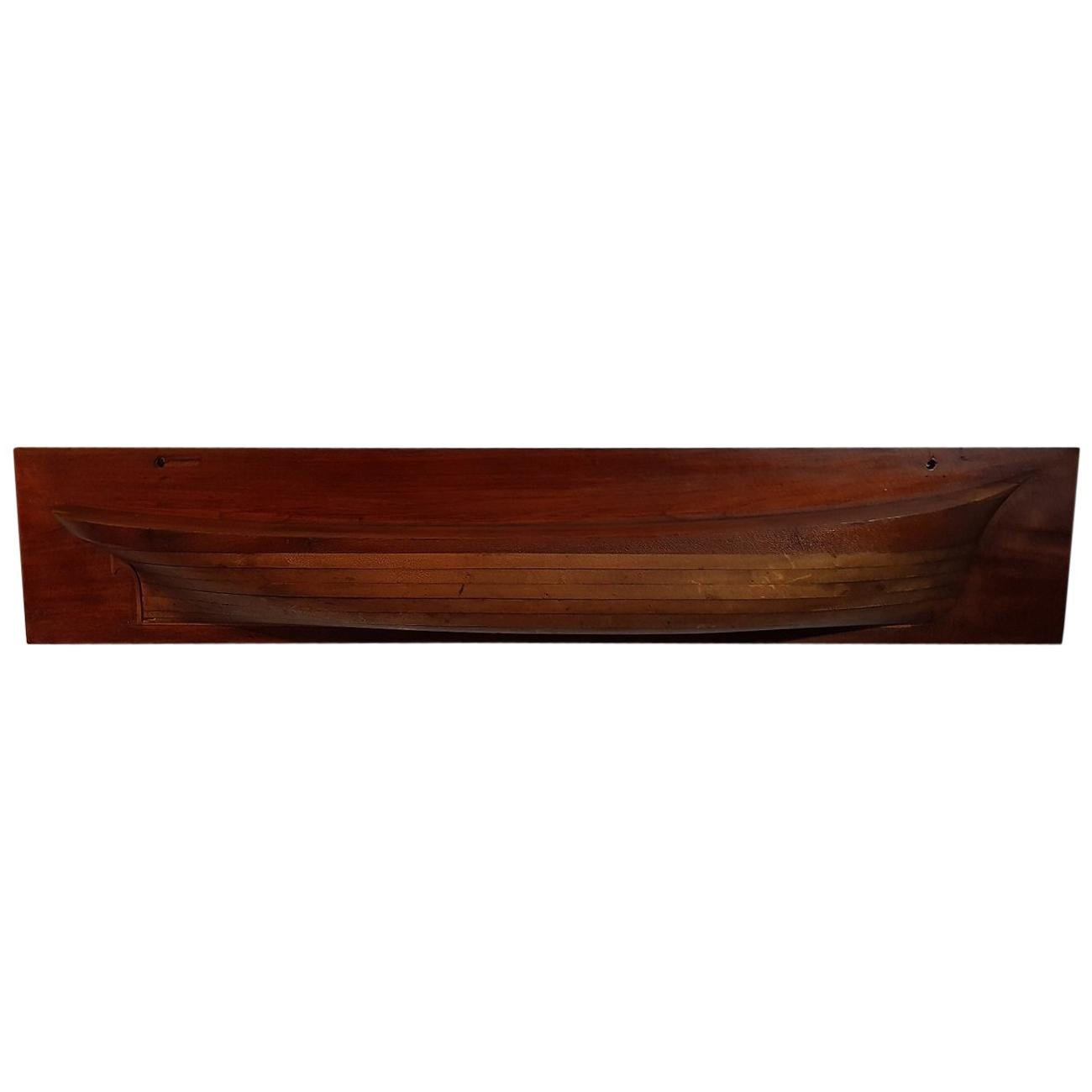 Early 20th Century Handmade Wooden Half Hull Model "Klipper"