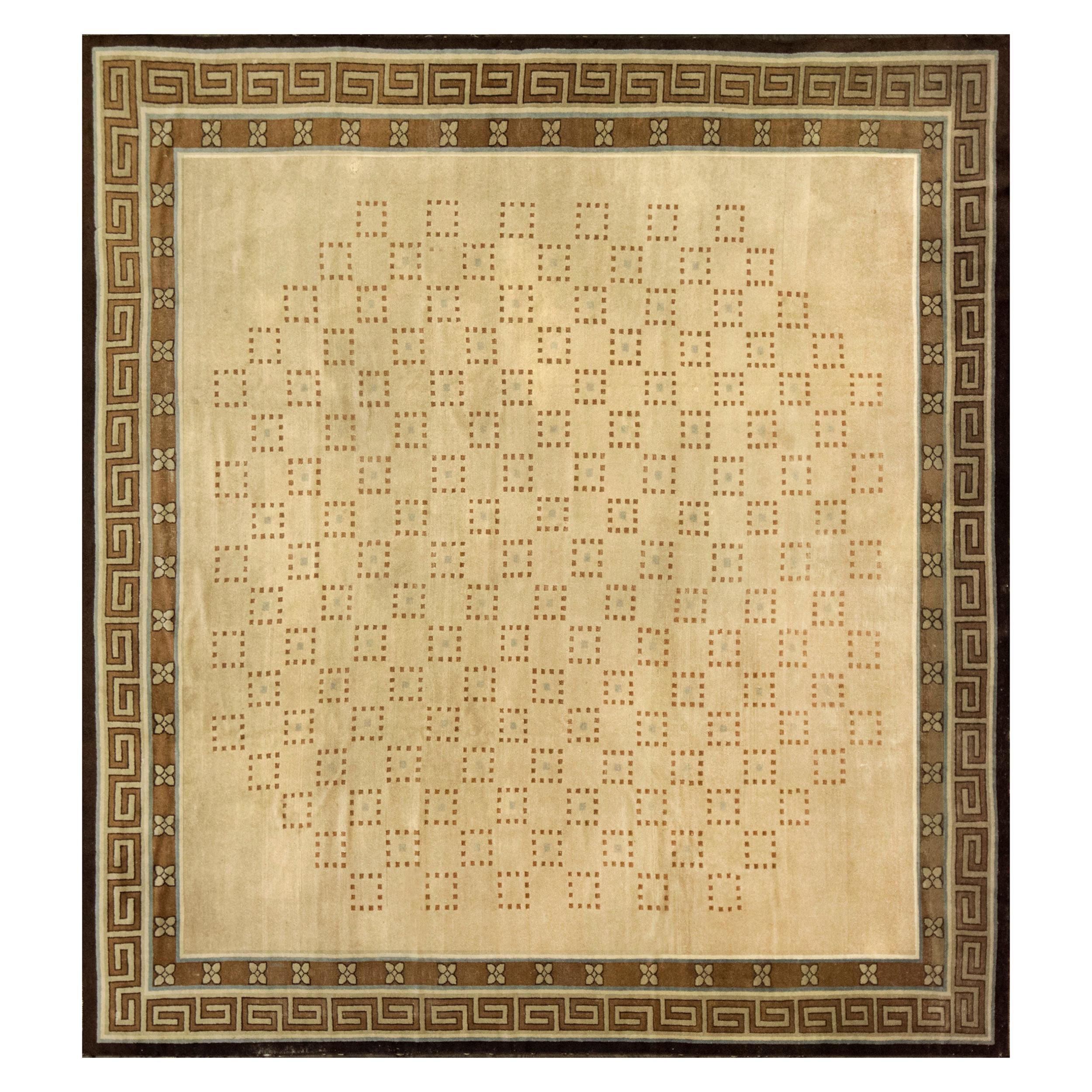 Handgewebter antiker chinesischer Deko-Teppich des frühen 20. Jahrhunderts