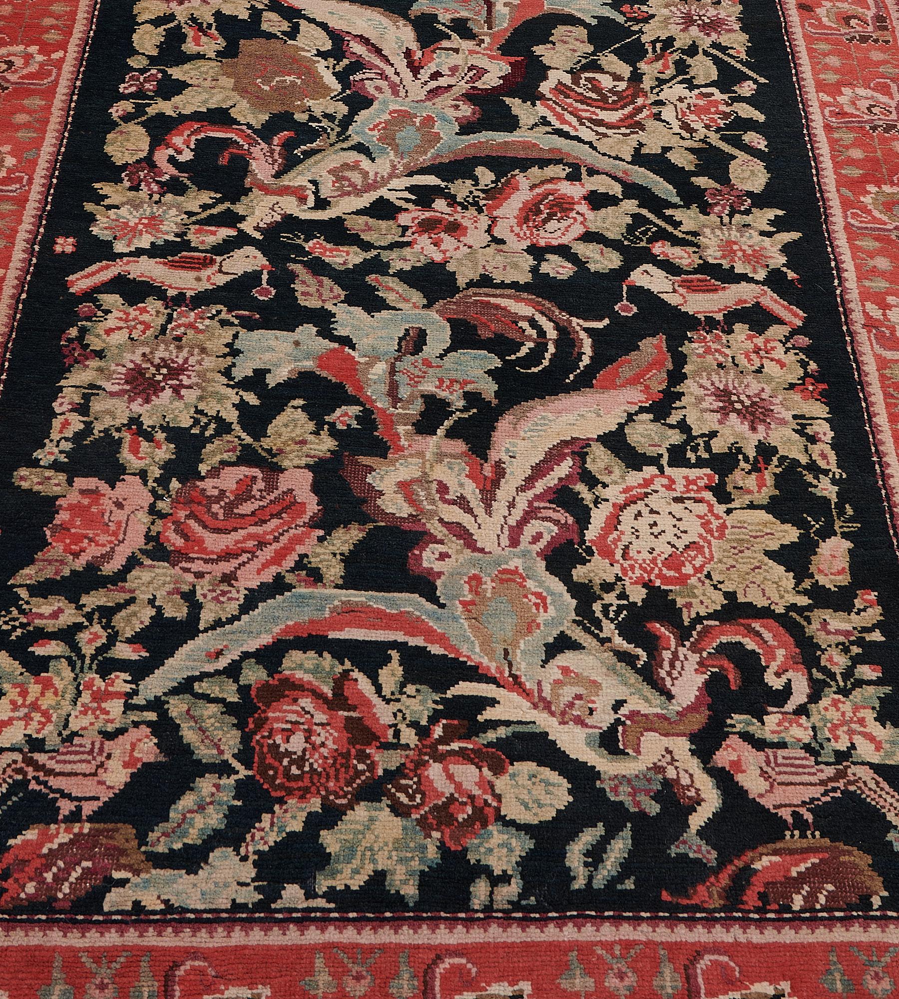 Caucasian Early 20th Century Handwoven Antique Wool Karabagh Runner For Sale