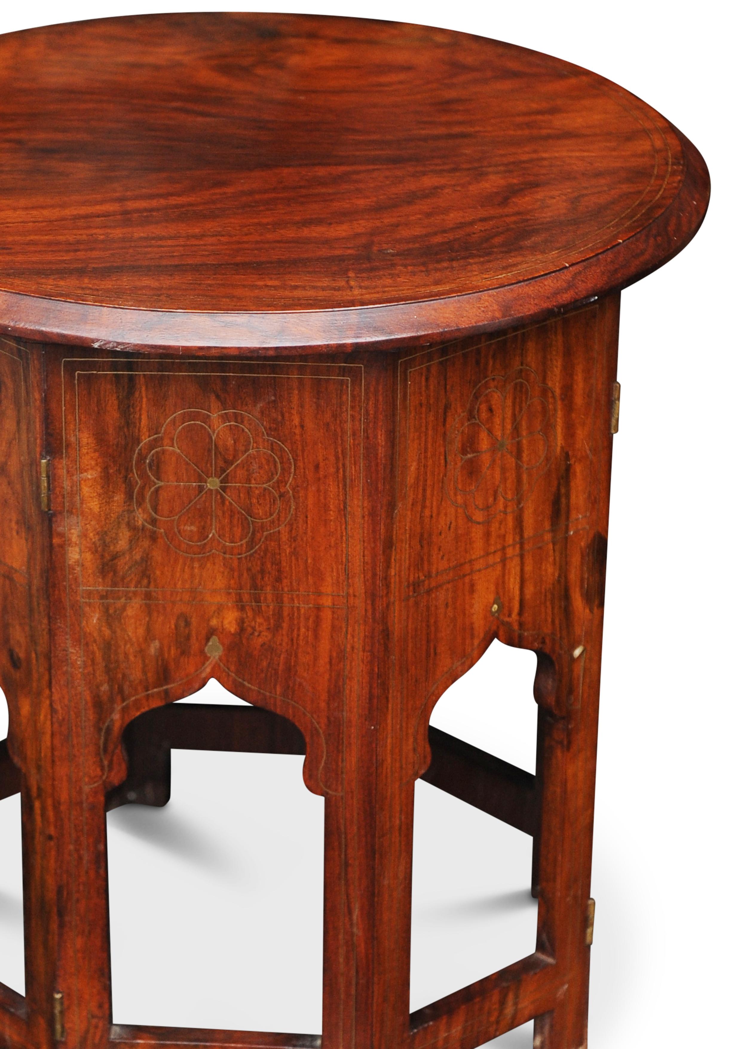 Hand-Carved Rare Antique Liberty & Co. Table Middle Eastern Moorish Moroccan Damascus For Sale