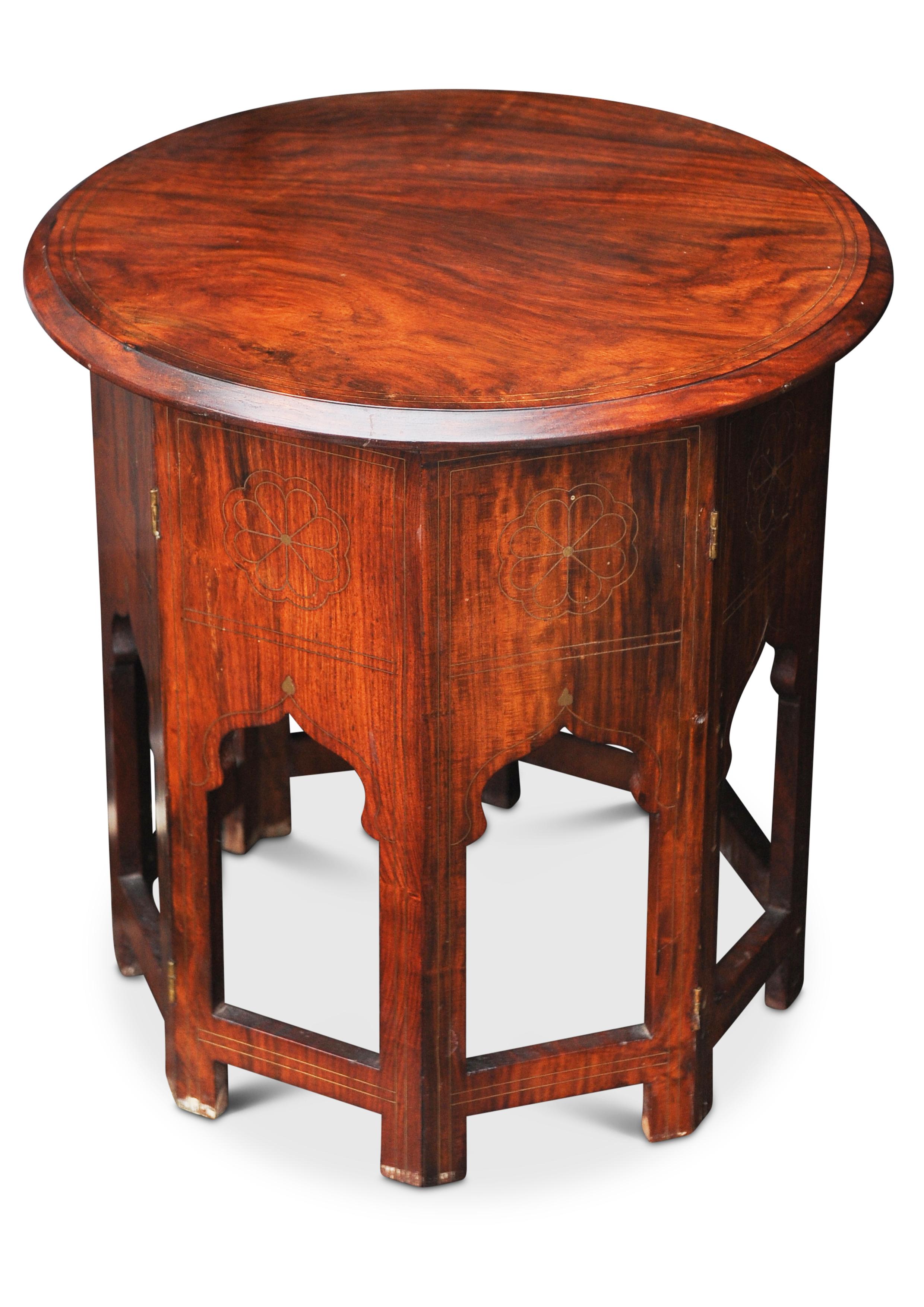 20th Century Rare Antique Liberty & Co. Table Middle Eastern Moorish Moroccan Damascus For Sale