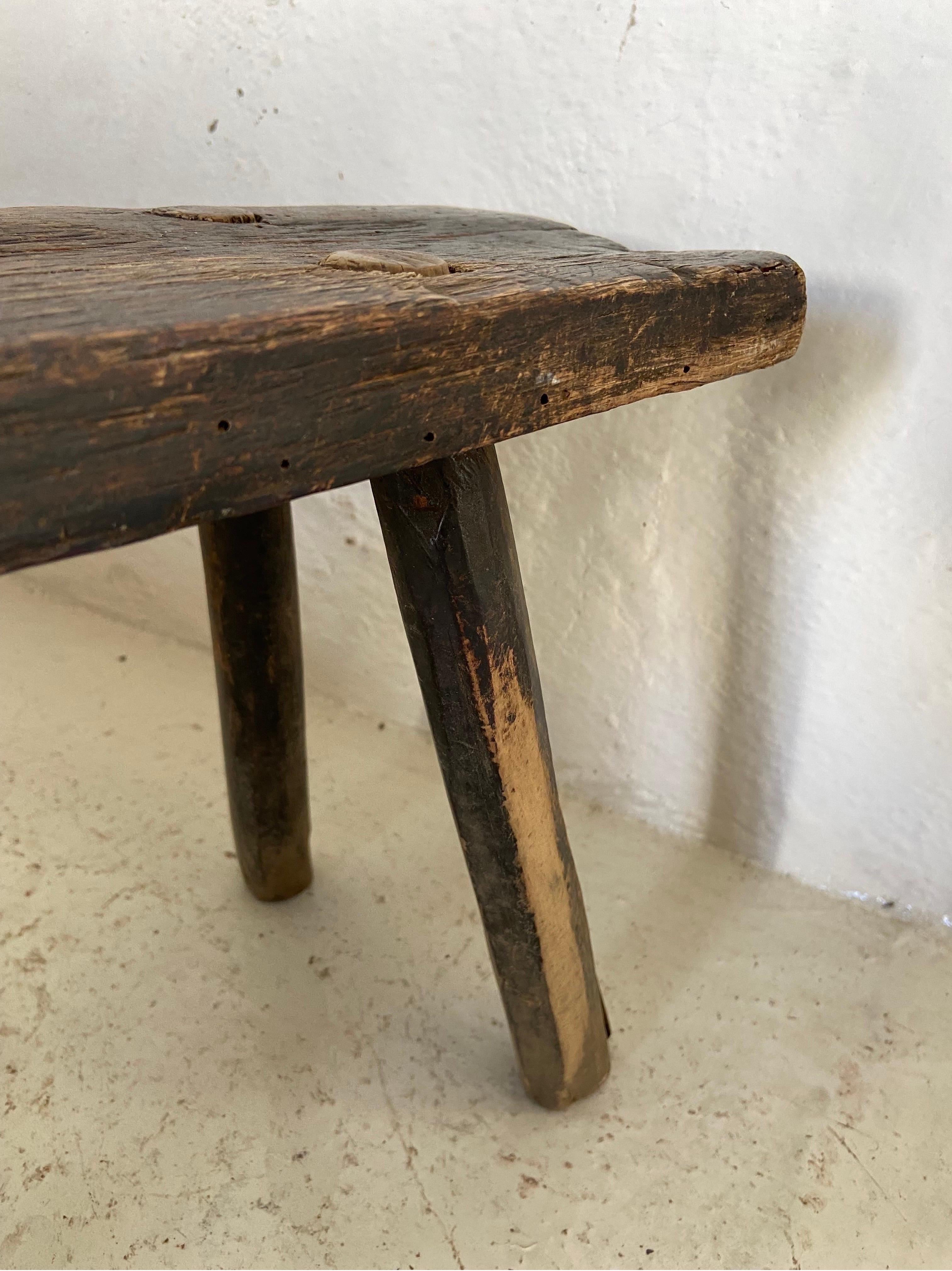 Early 20th Century Hardwood Stool From Mexico 4