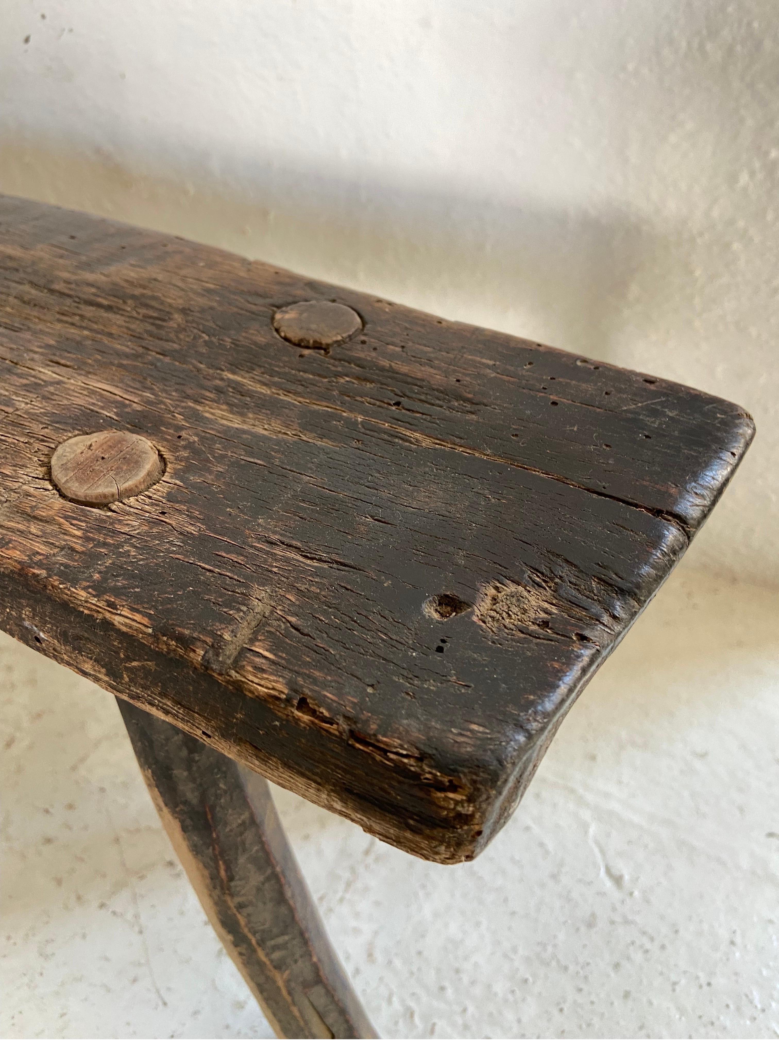 Early 20th Century Hardwood Stool From Mexico 5