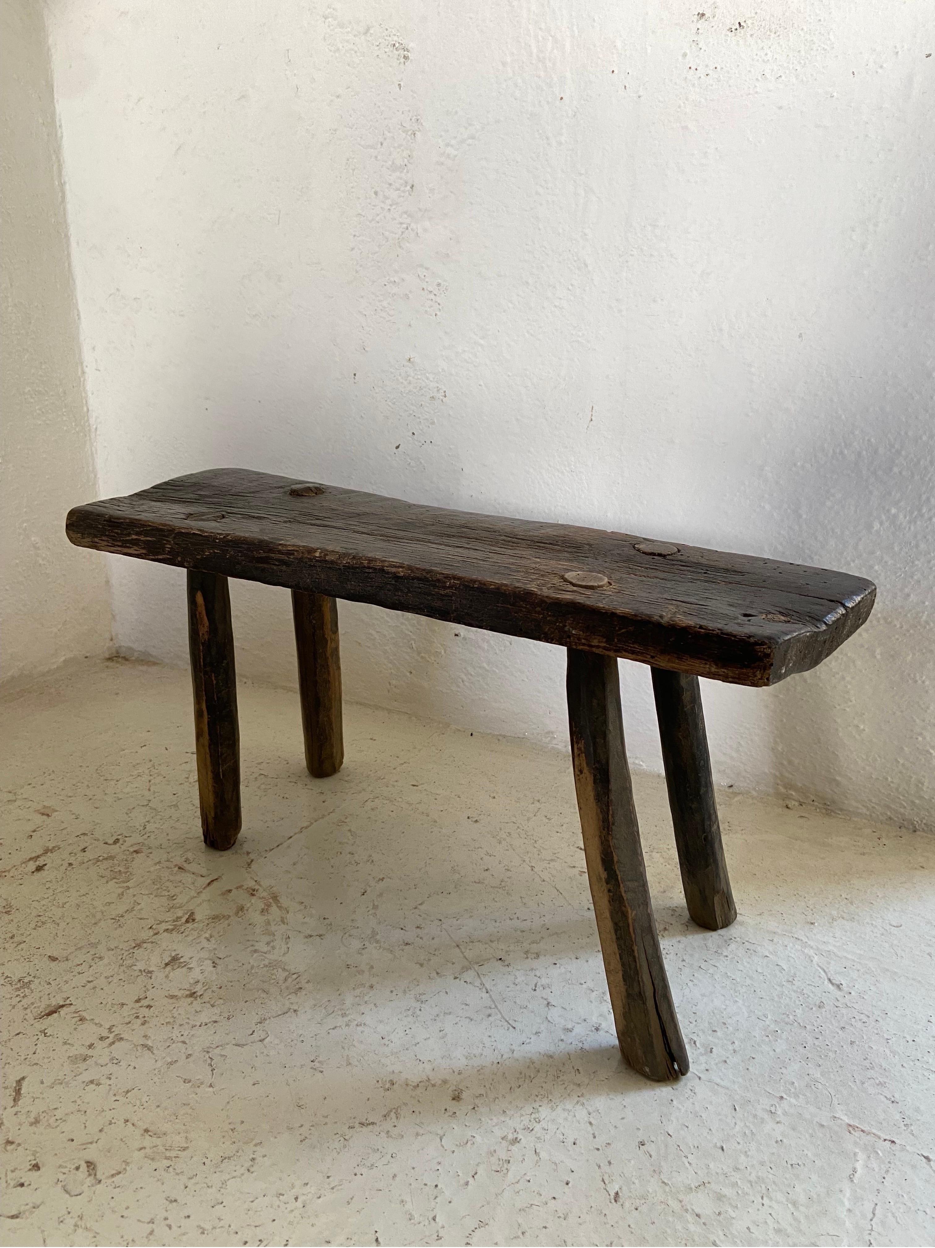 Early 20th Century Hardwood Stool From Mexico 6