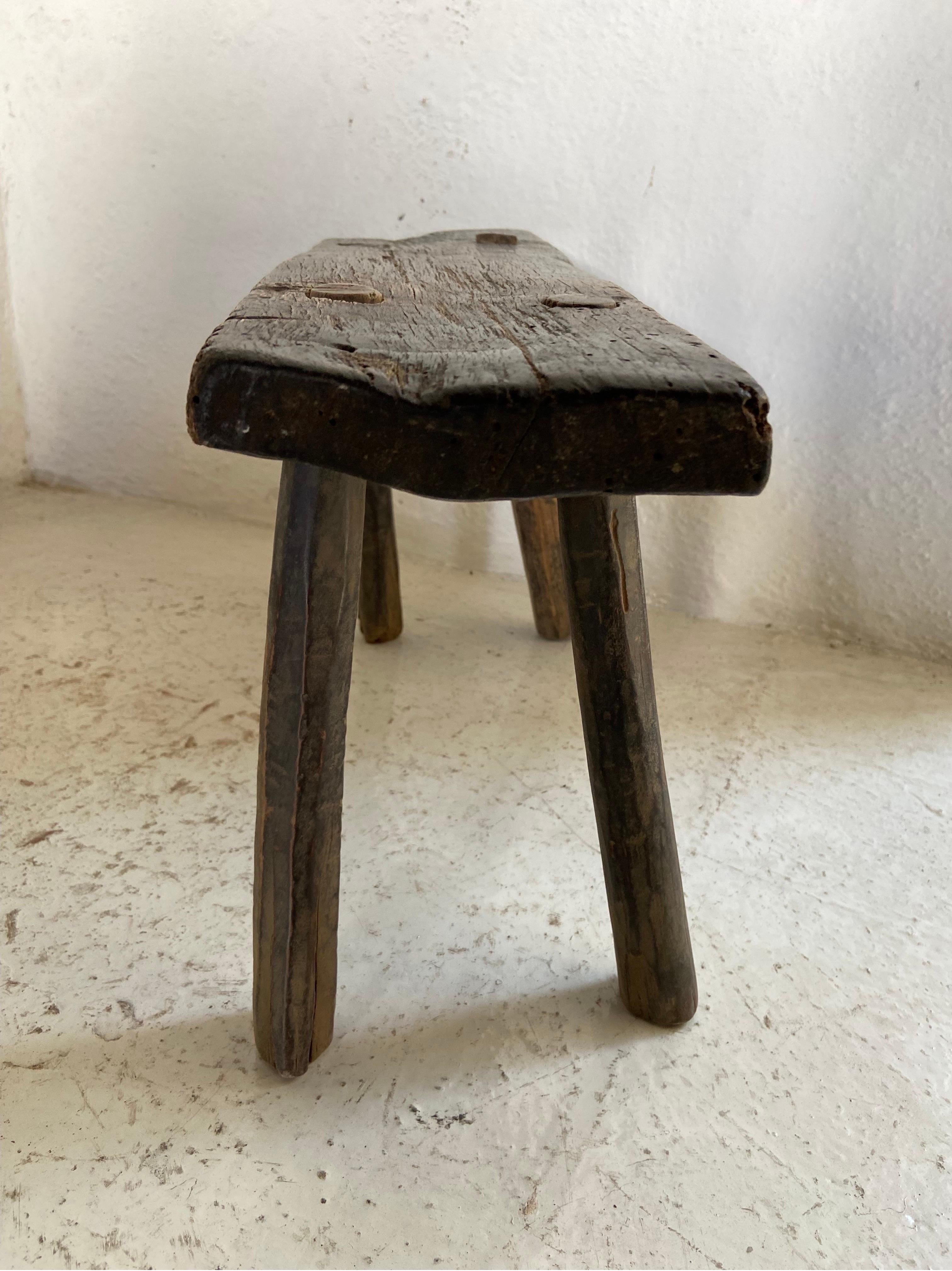 Early 20th Century Hardwood Stool From Mexico 7