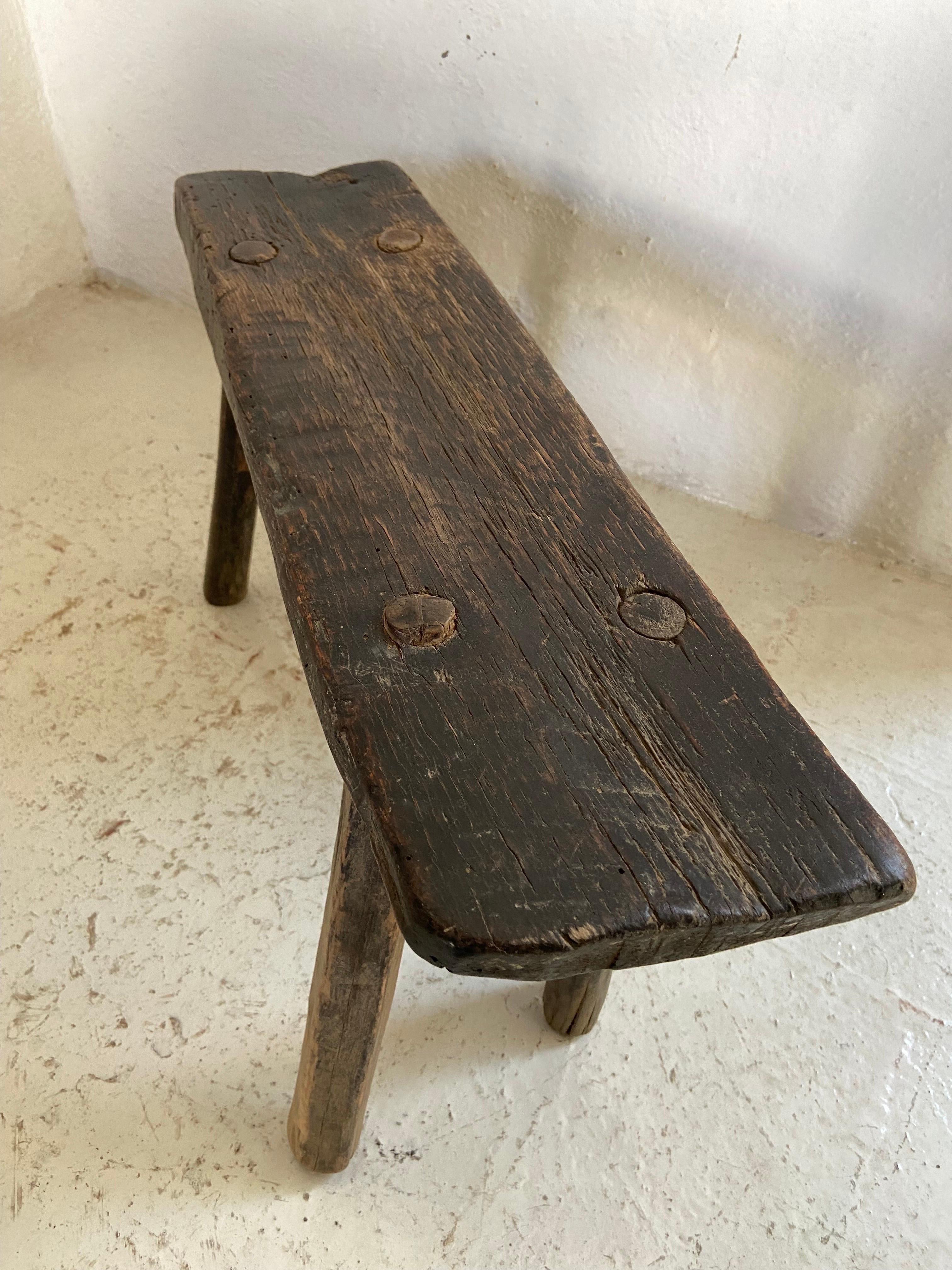 Early 20th Century Hardwood Stool From Mexico 2