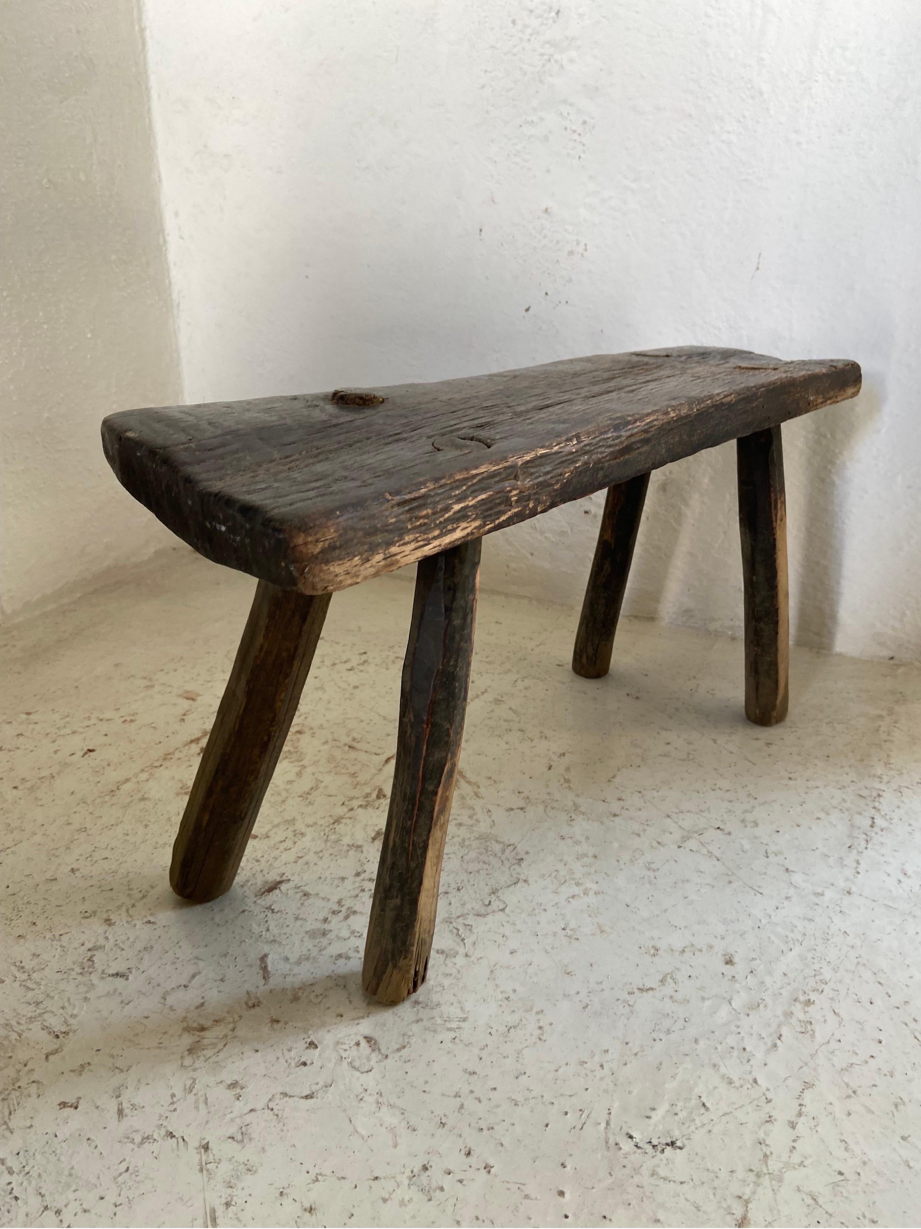 Early 20th Century Hardwood Stool From Mexico 3