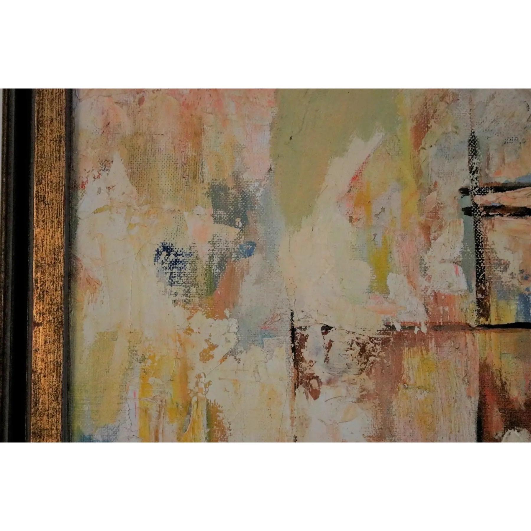 American Early 20th Century Harry Hutchinson Shaw Cubist Oil on Canvas Painting For Sale
