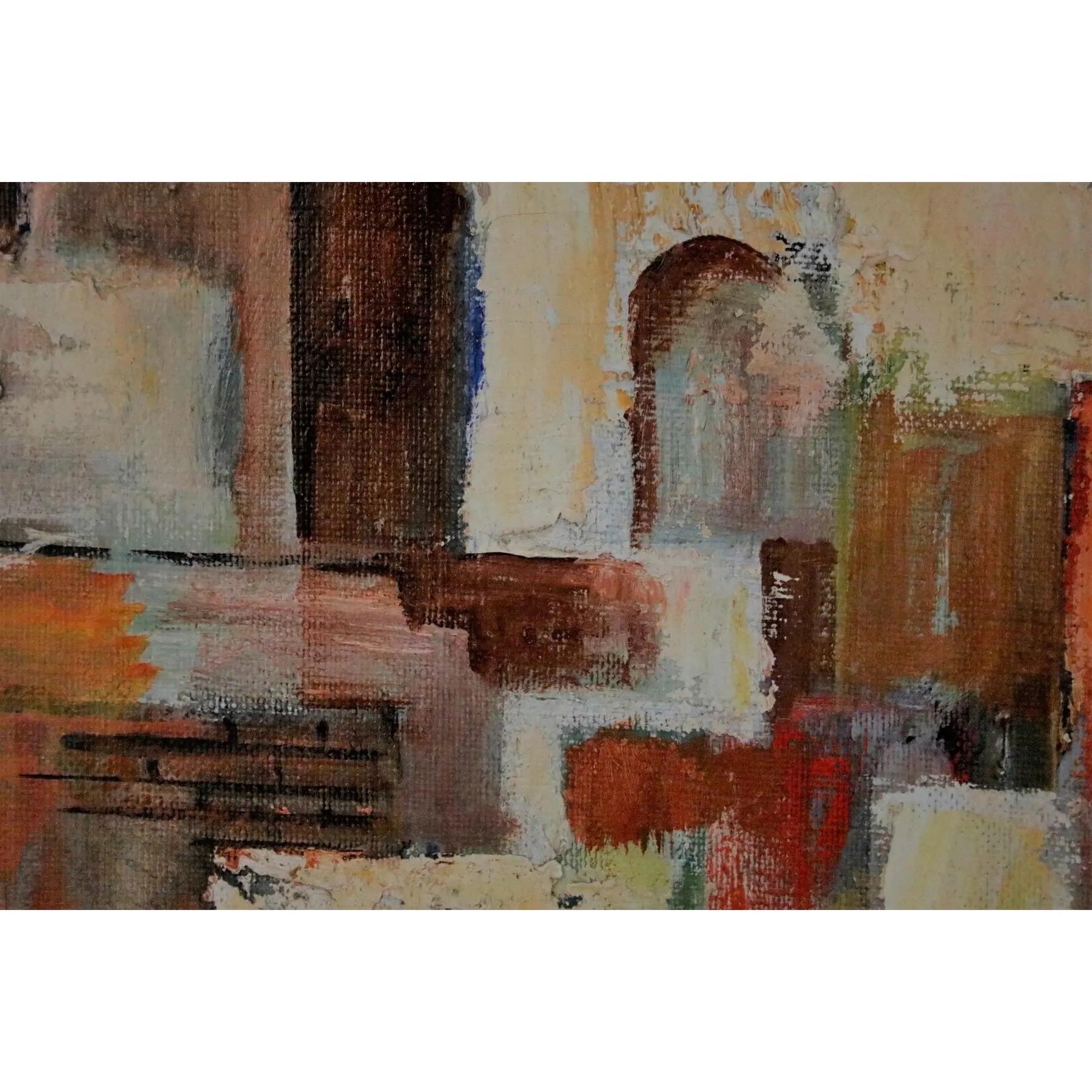 Early 20th Century Harry Hutchinson Shaw Cubist Oil on Canvas Painting In Good Condition For Sale In Sarasota, FL