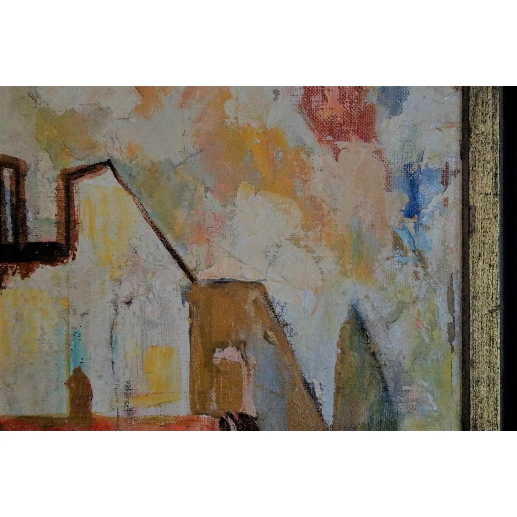 Early 20th Century Harry Hutchinson Shaw Cubist Oil on Canvas Painting For Sale 1