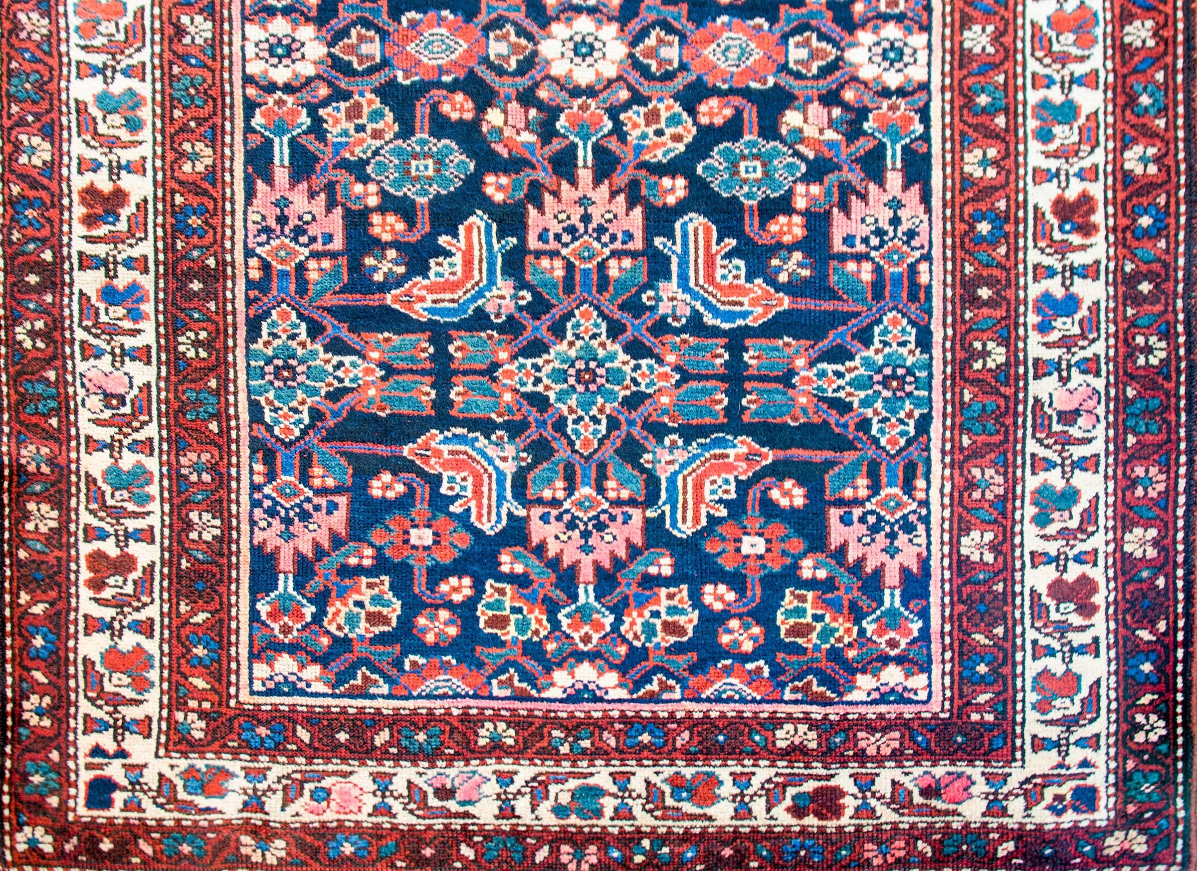 Tribal Early 20th Century Herati Hamadan Rug For Sale