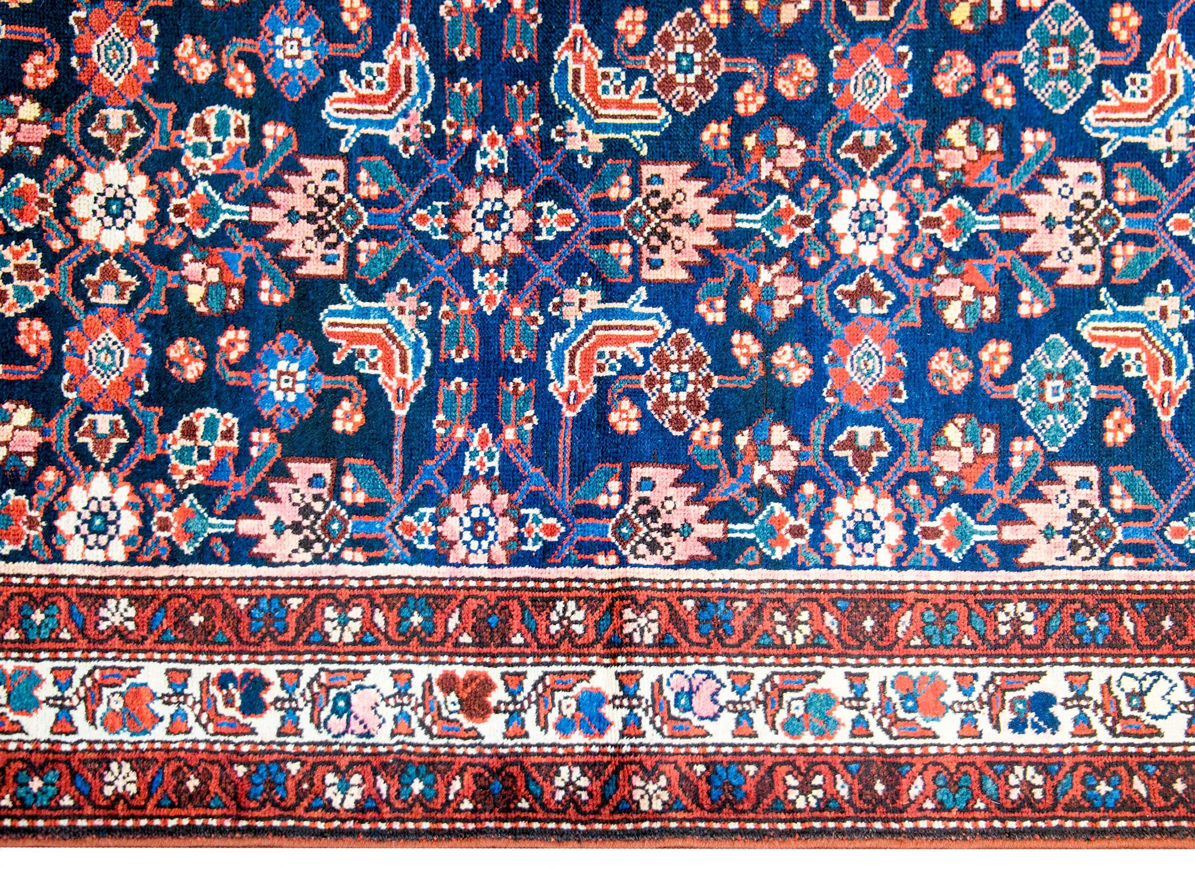 Vegetable Dyed Early 20th Century Herati Hamadan Rug For Sale