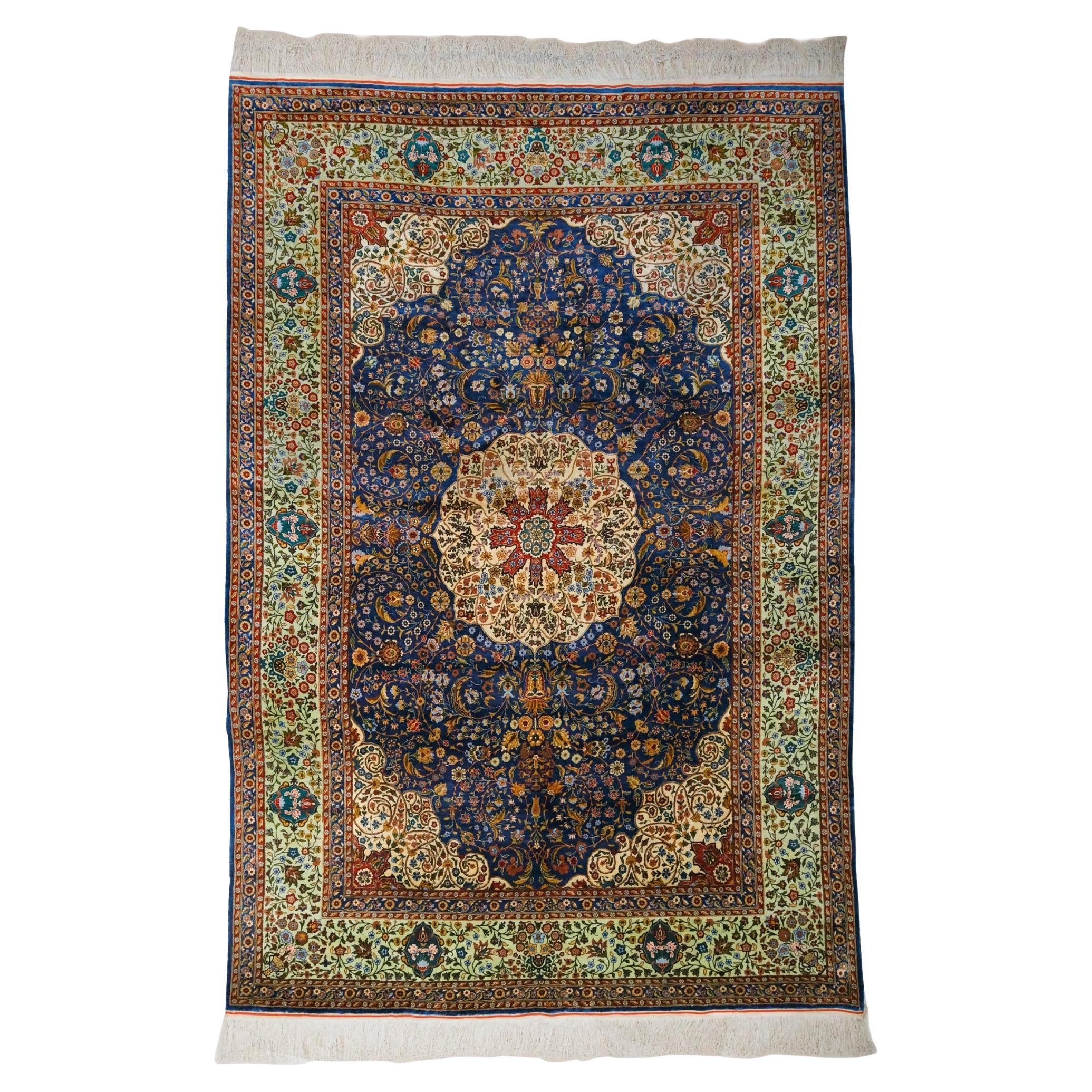 Early 20th Century Hereke Silk Carpet