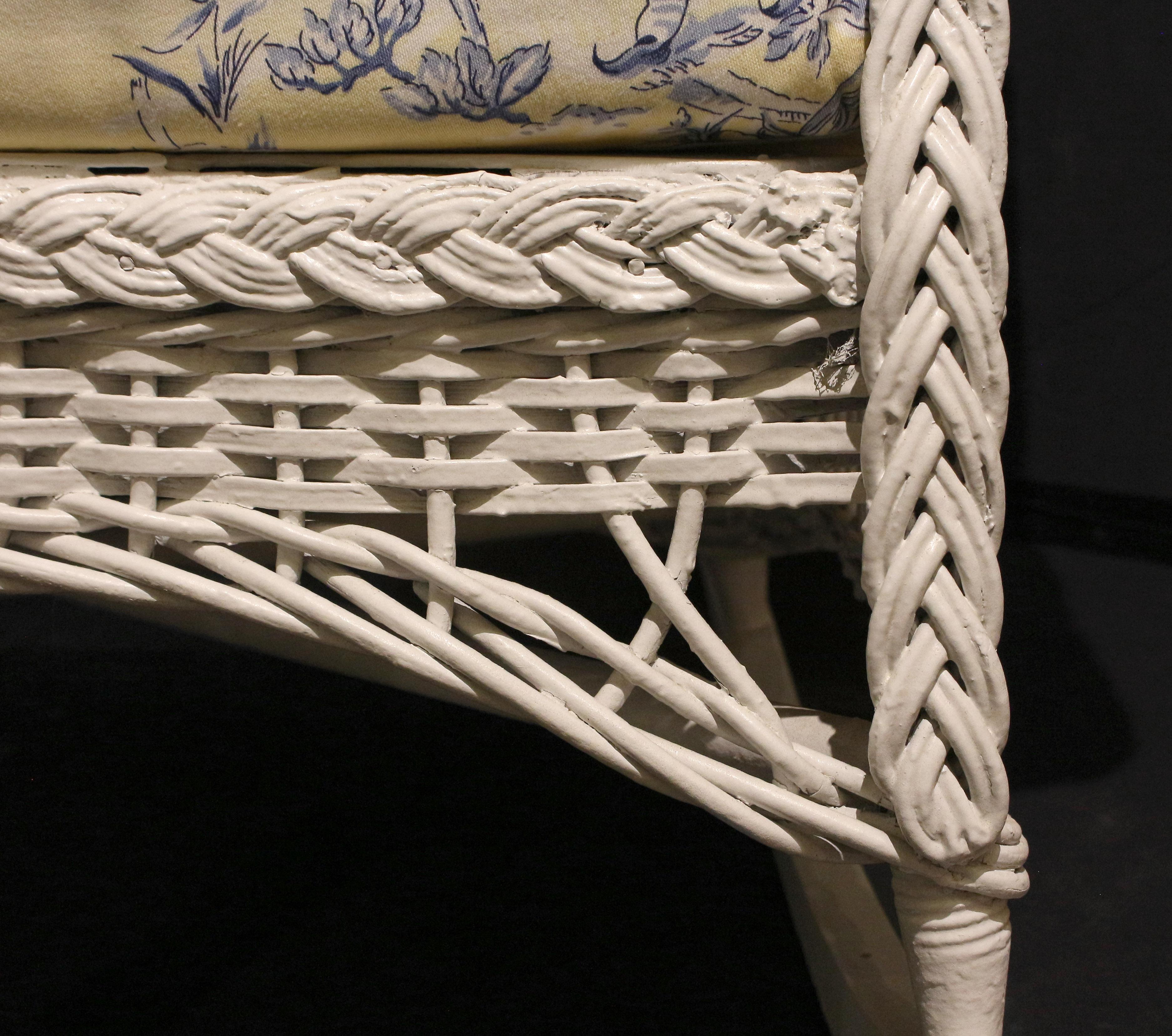 Early 20th Century Heywood-Wakefield Bar Harbor Wicker Rocking Chair For Sale 4