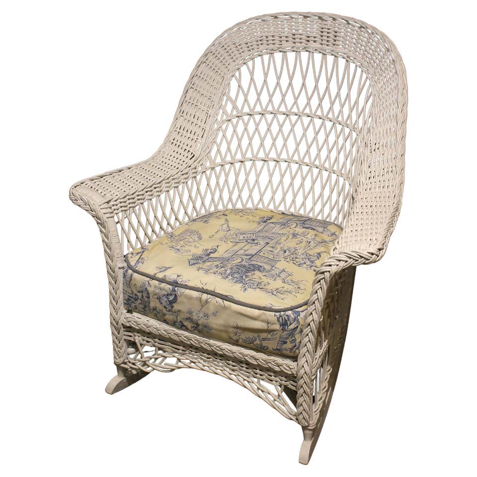 Antique Bar Harbor Wicker Rocker at 1stDibs | antique wicker rocker ...