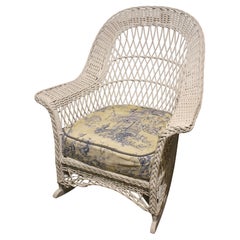 Used Early 20th Century Heywood-Wakefield Bar Harbor Wicker Rocking Chair