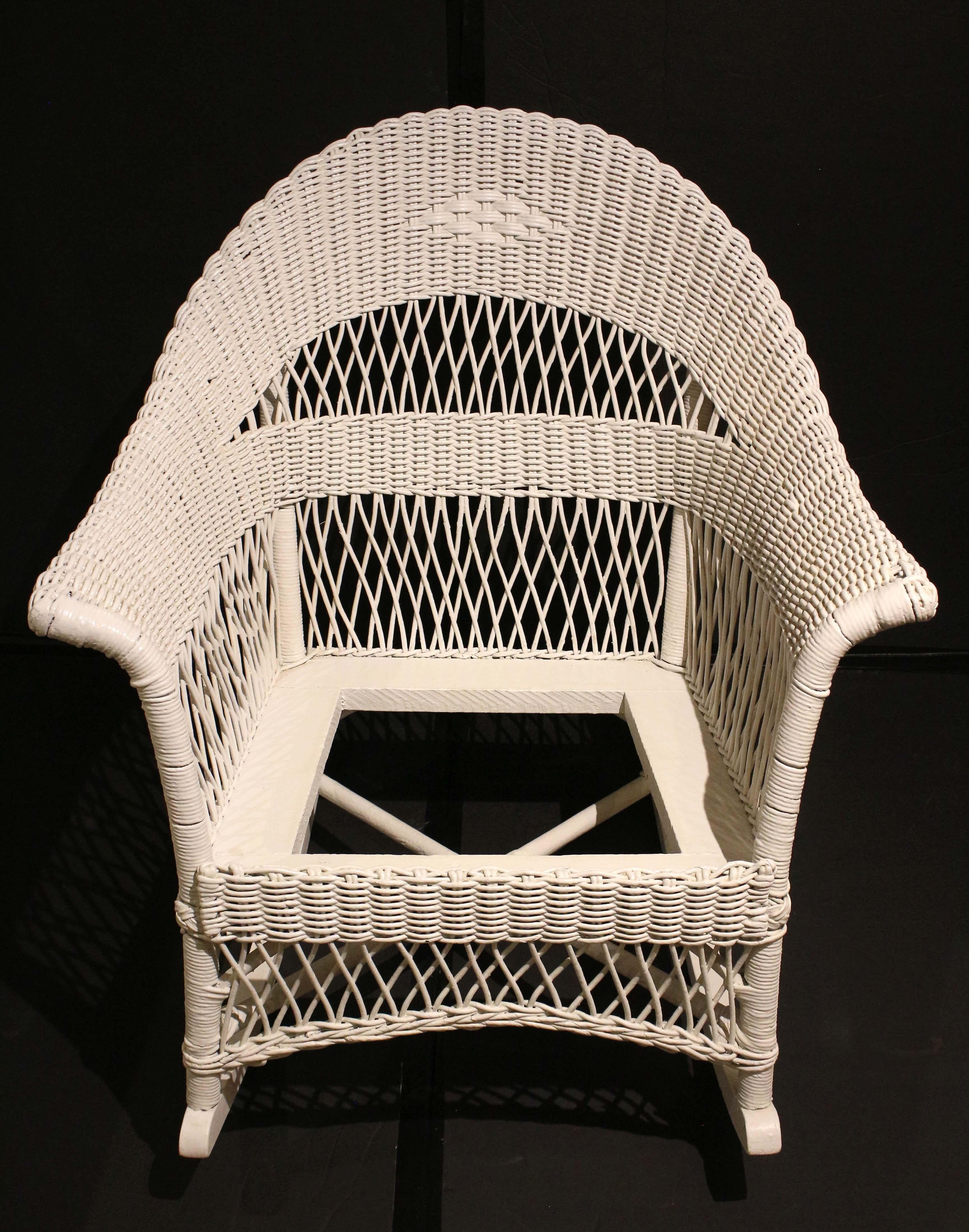Rattan Early 20th Century Heywood-Wakefield Rocking Chair For Sale