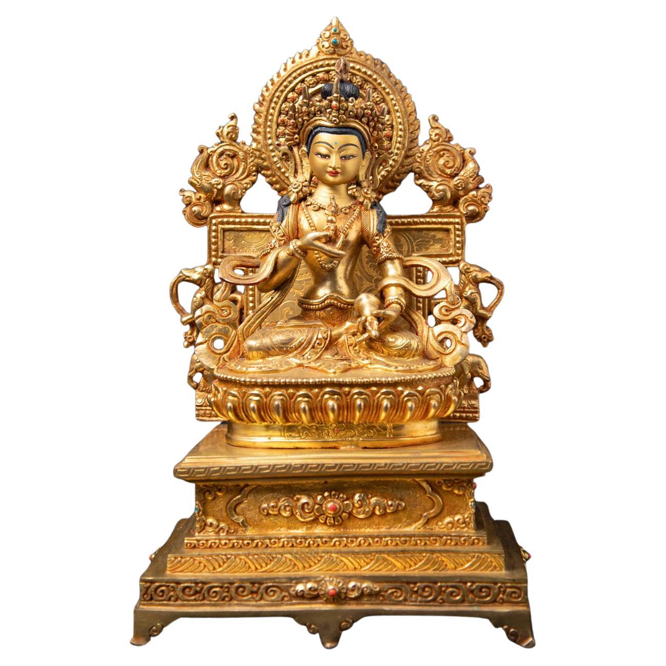 Début du 20e siècle Statue de Vajrasattva népalais en bronze de haute qualité provenant de Birmanie