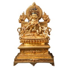 Statua di Vajrasattva nepalese di alta qualità dell'inizio del XX secolo proveniente dalla Birmania