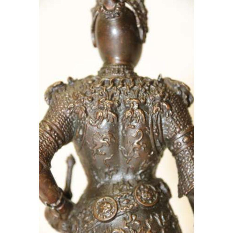 Early 20th Century Highly Detailed Bronze Study of King Arthur in Ornate Armour 9