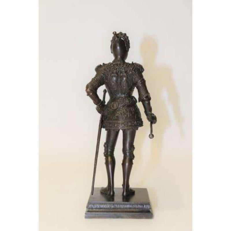 Early 20th Century Highly Detailed Bronze Study of King Arthur in Ornate Armour For Sale 1