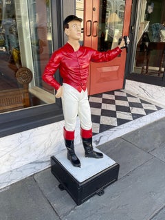 Early 20th century hitching post in form of jockey