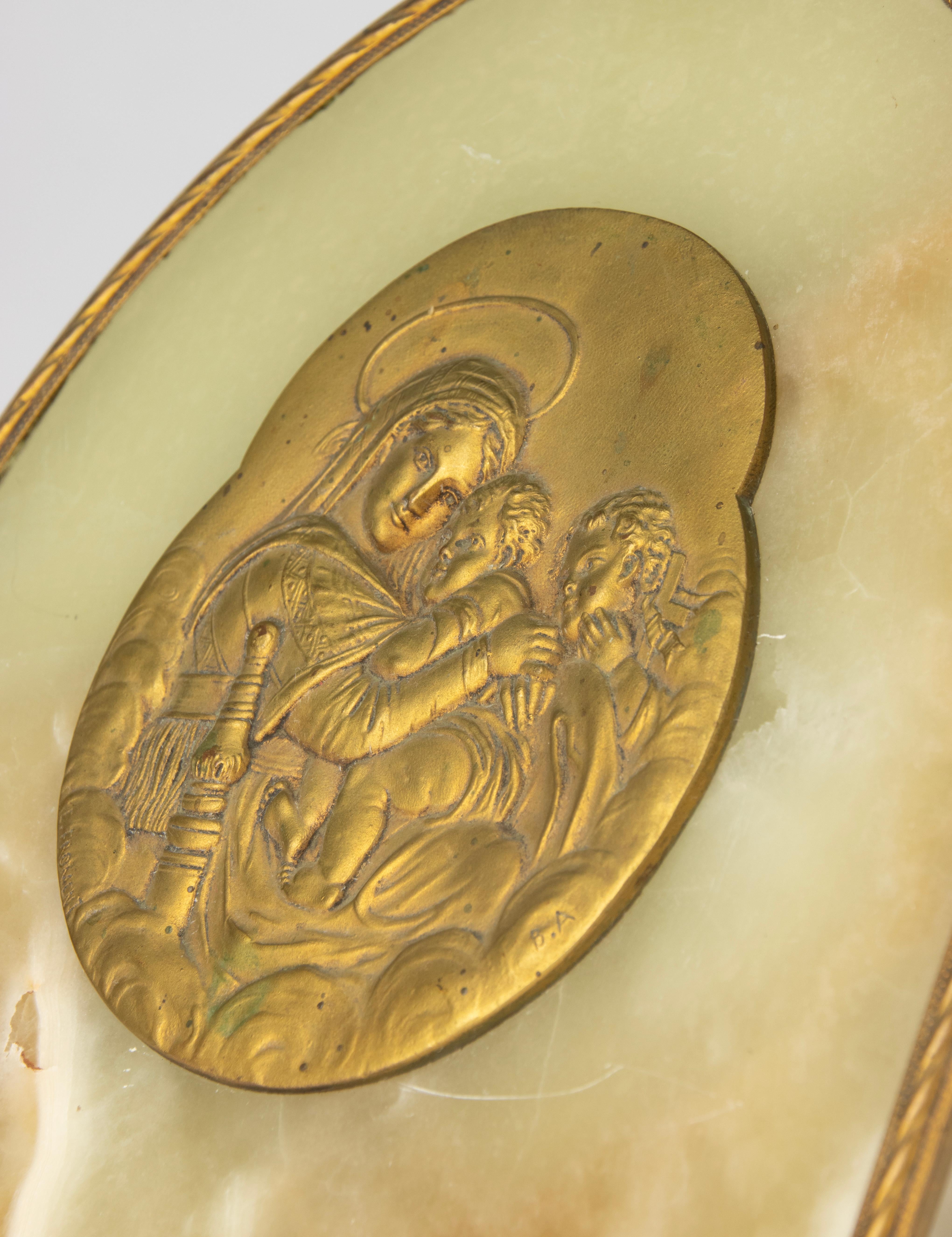 Fonts baptismaux du début du XXe siècle - France - Onyx, bronze et cristal en vente 4