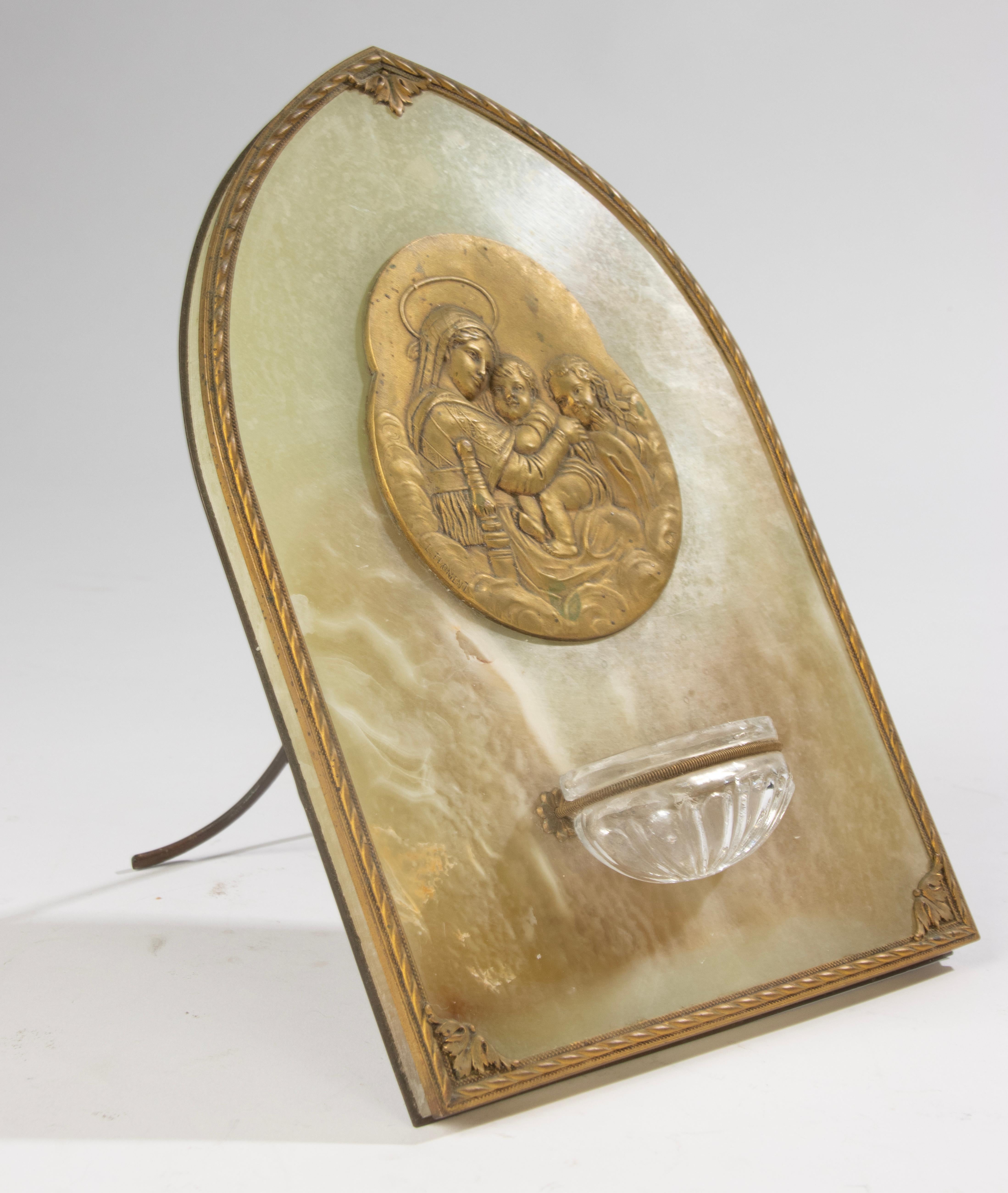 Début du 20ème siècle Fonts baptismaux du début du XXe siècle - France - Onyx, bronze et cristal en vente