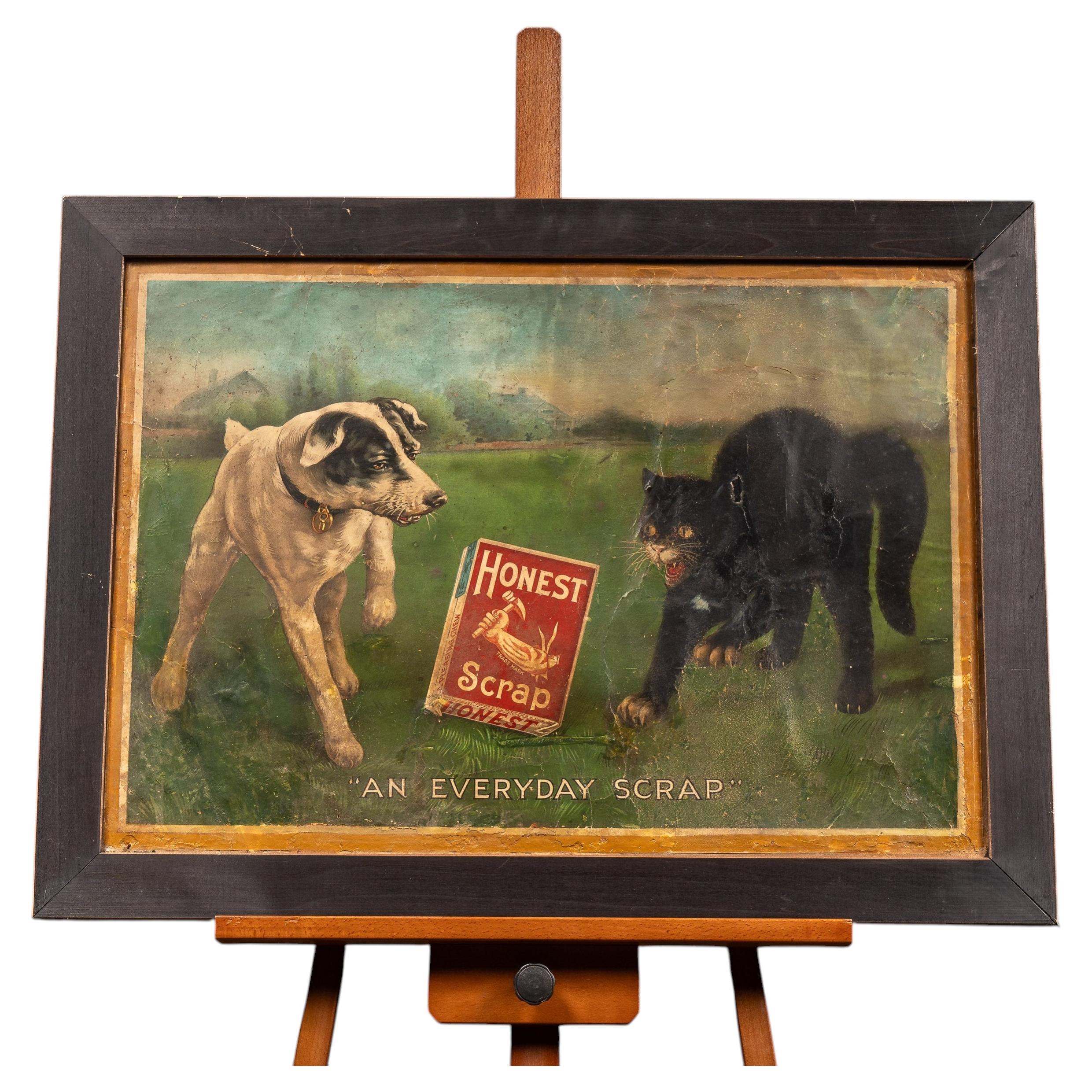 Early 20th Century "Honest Scrap" Chewing Tobacco Framed Print Ad For Sale