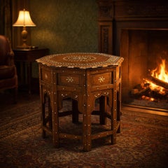 Tavolino artigianale Hoshiarpur dei primi del Novecento