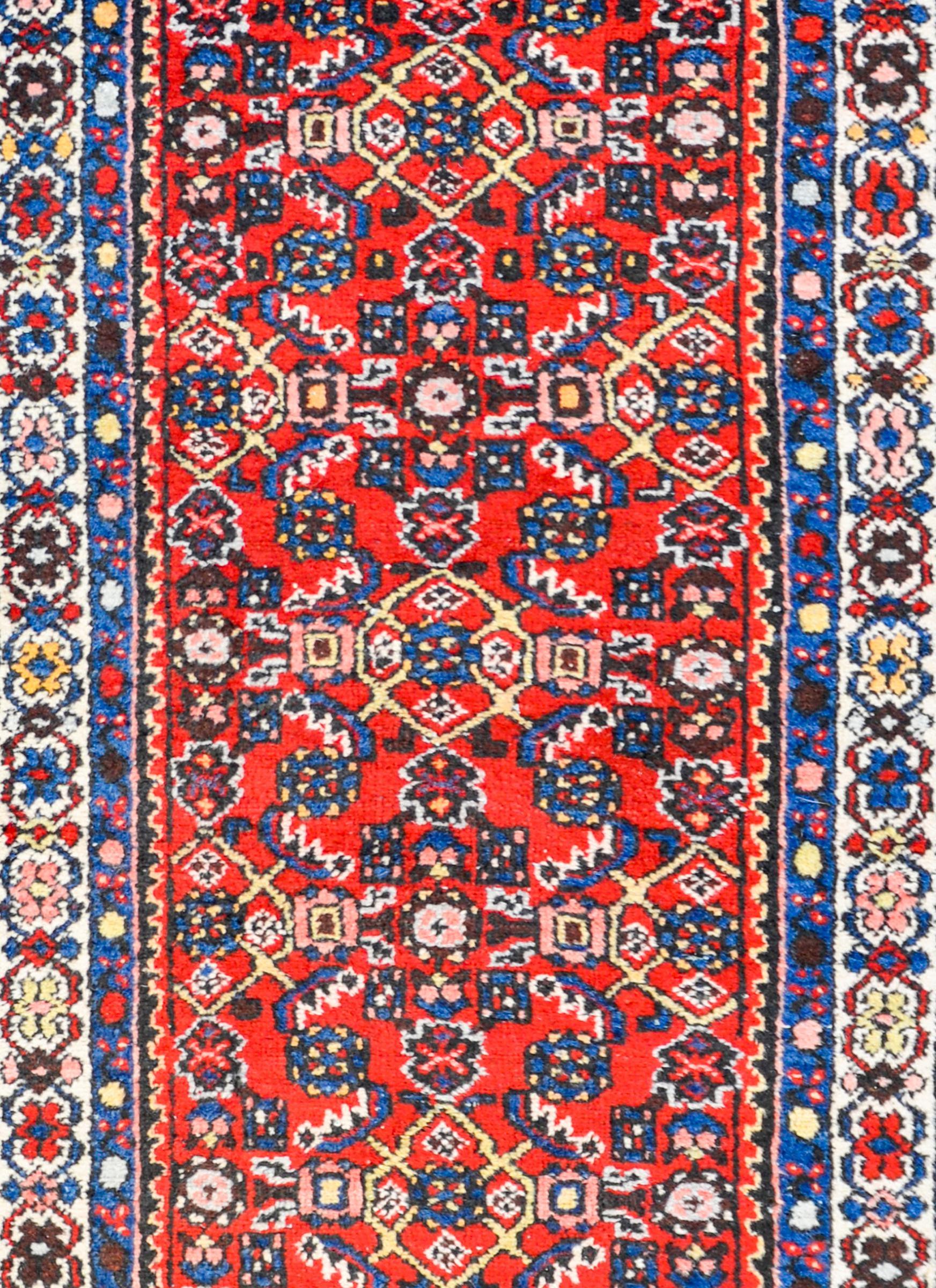 Vegetable Dyed Early 20th Century Hosseinabad Runner For Sale
