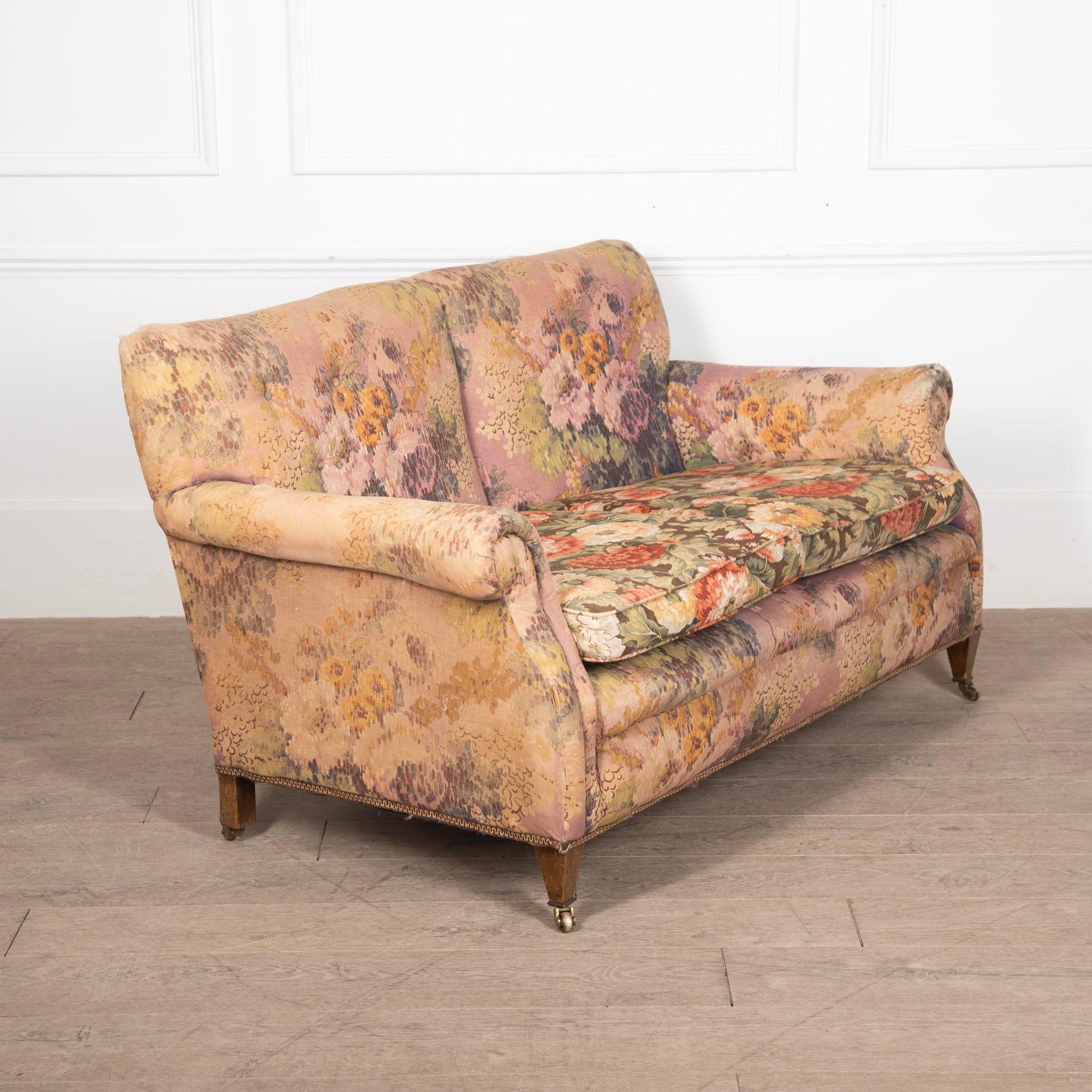 Early 20th Century Howard Leeds style sofa, by Harrods London.