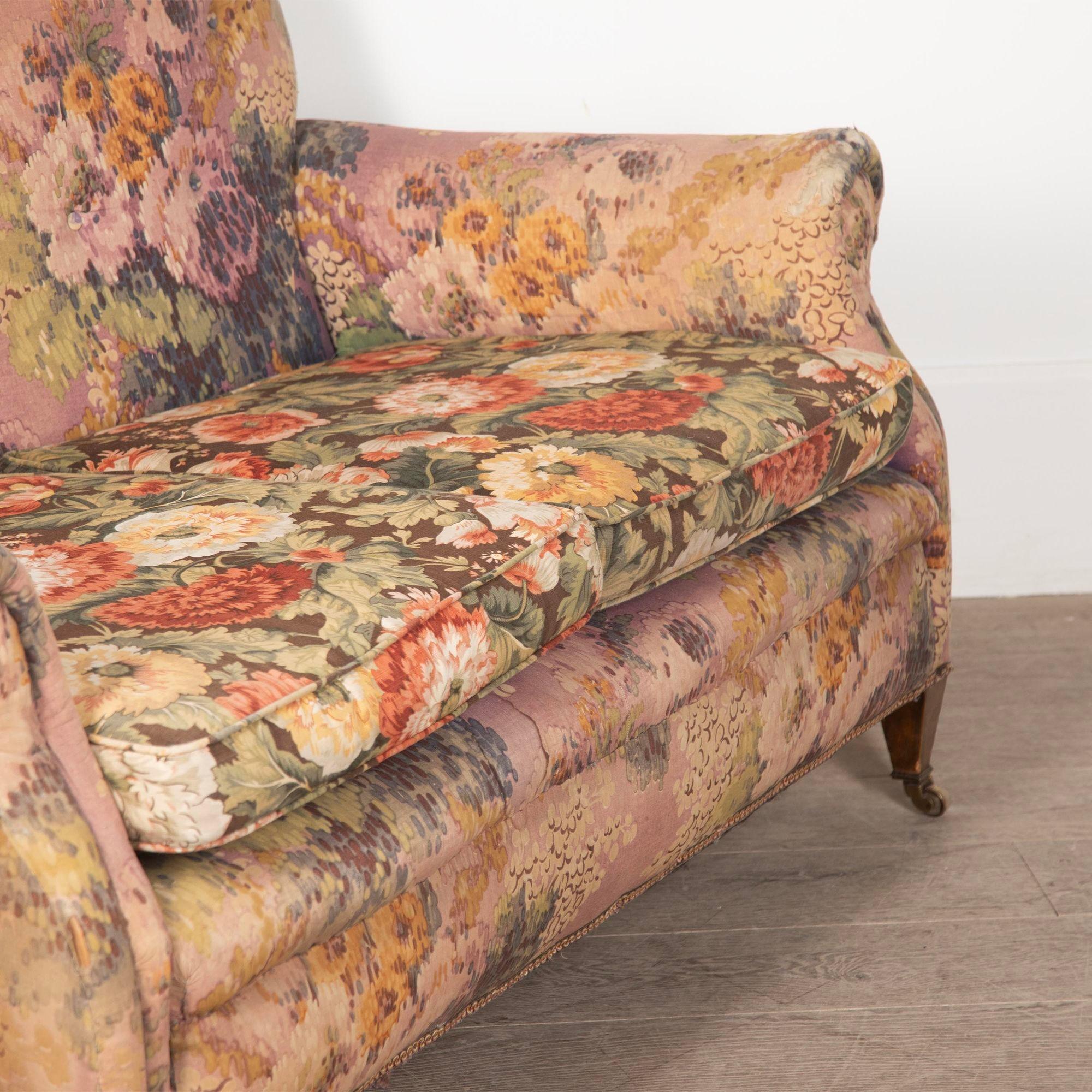 Early 20th Century Howard Style Sofa by Harrods, London For Sale 1