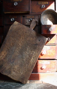 Early 20th Century Huge French Primitive Chestnut Chopping Cutting Board