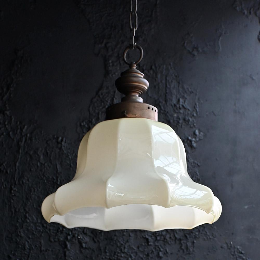 Unknown Early 20th century huge opaline glass light shade For Sale