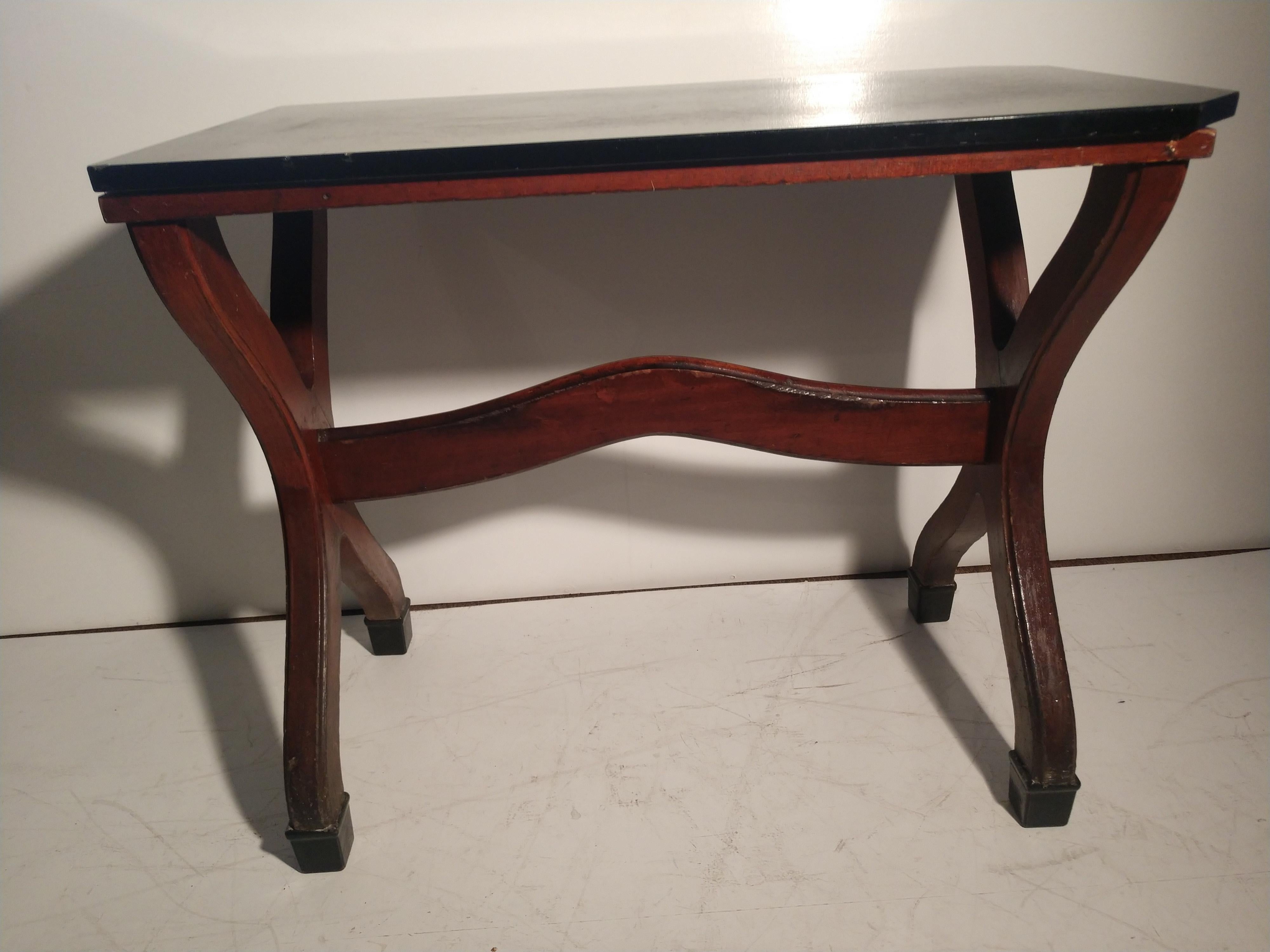 Early 20th Century Ice Cream Parlor Tables with Original Black Glass Tops 4