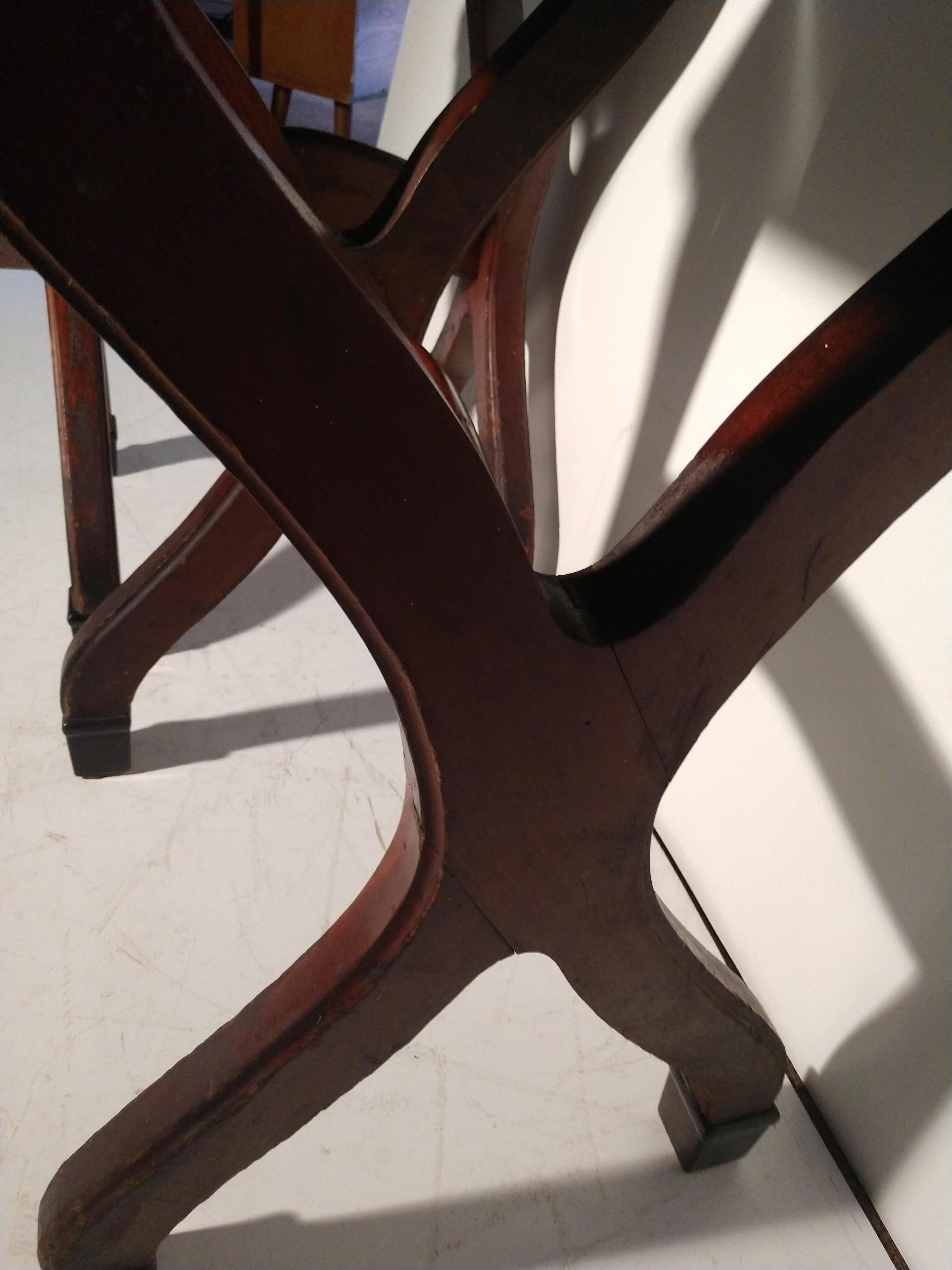 Early 20th Century Ice Cream Parlor Tables with Original Black Glass Tops For Sale 1