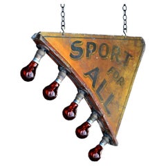 Early 20th Century Illuminated English Fairground Sign