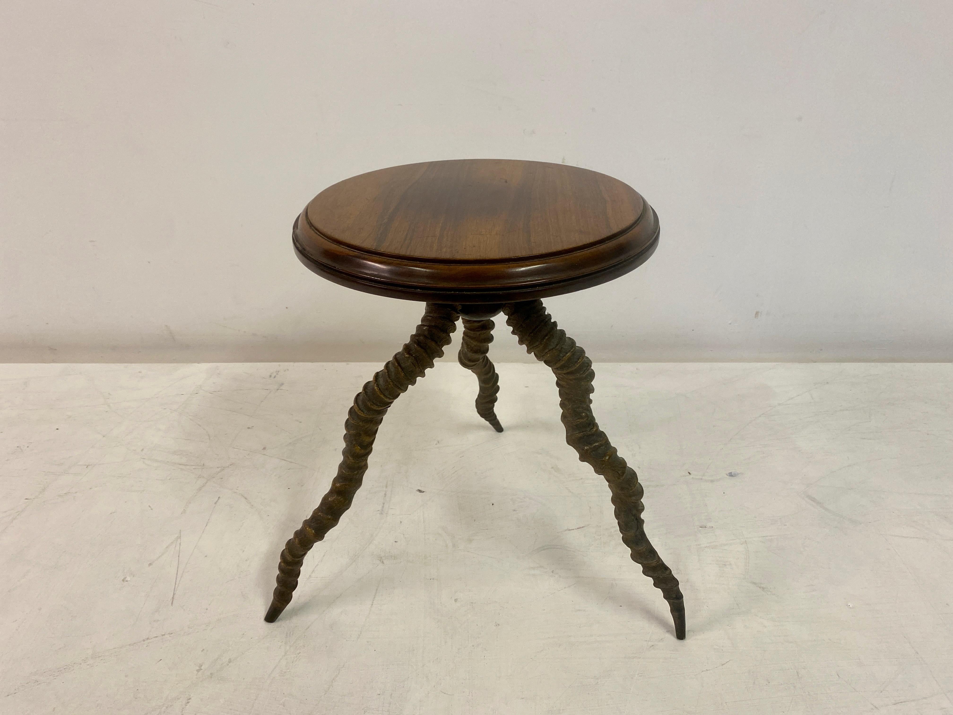 British Early 20th Century Impala Horn Side Table