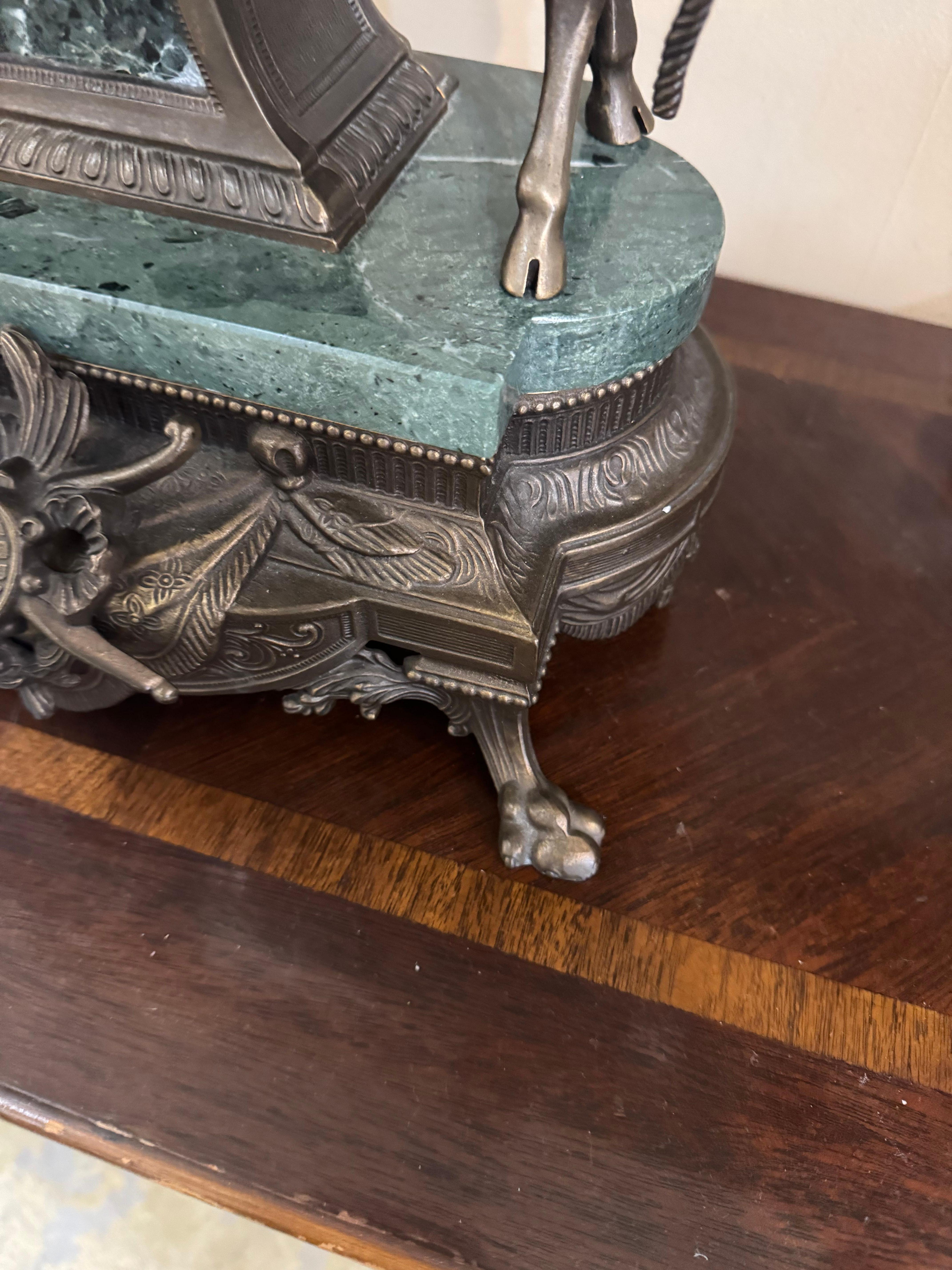 Rococo Early 20th Century Imperial Franz Hormel Brevettato Figural Mantle Clock, Made i For Sale