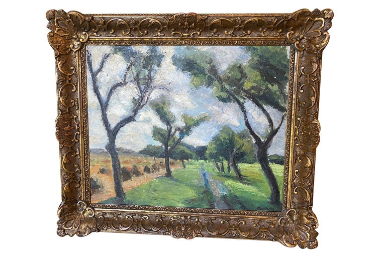 French Early 20th Century Impressionist Oil on Canvas For Sale